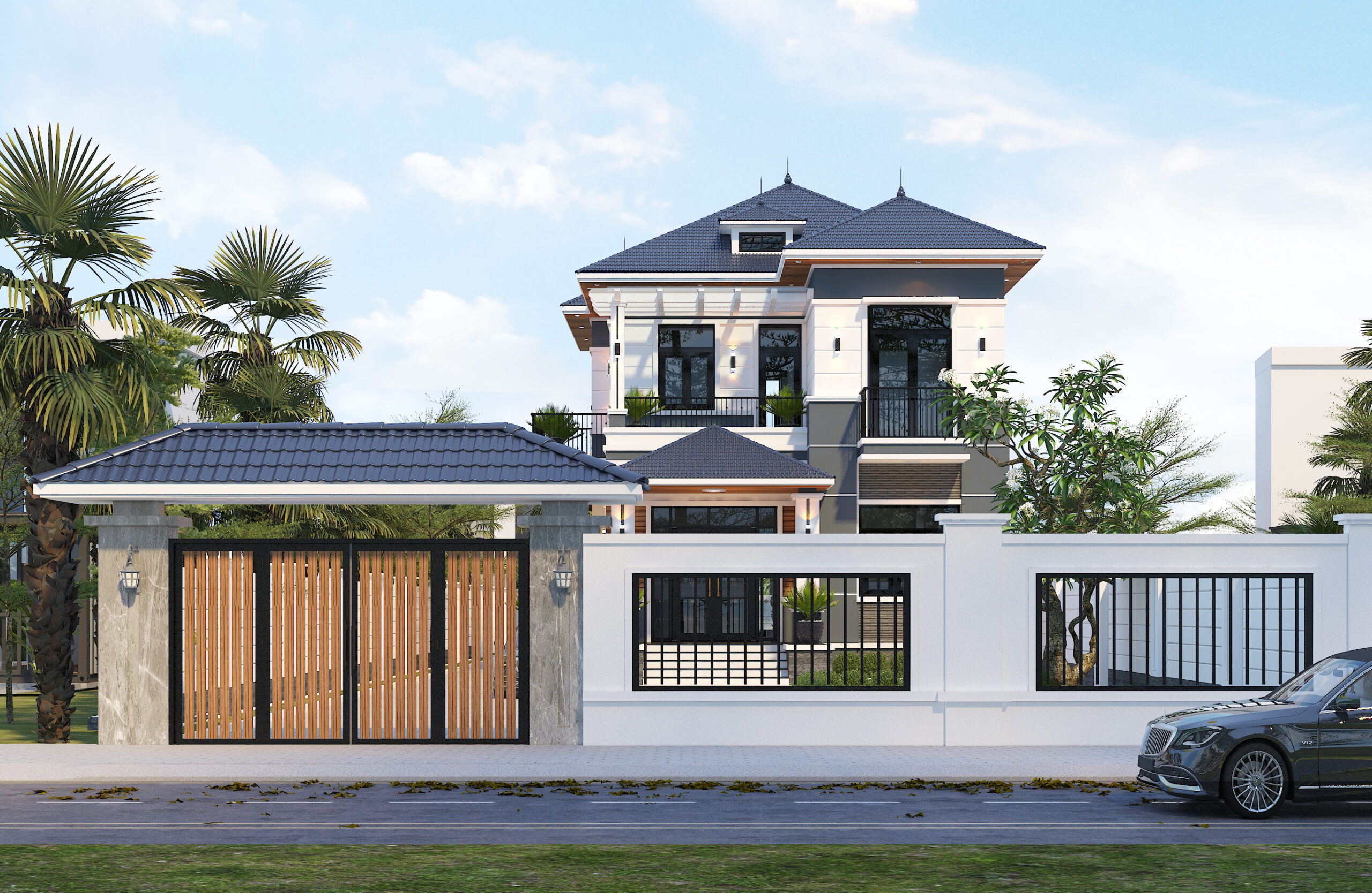 Biệt thự 2 tầng mái Nhật ngói xanh đen hiện đại – Anh Minh, Thái Bình – NAVI-BT16 gallery