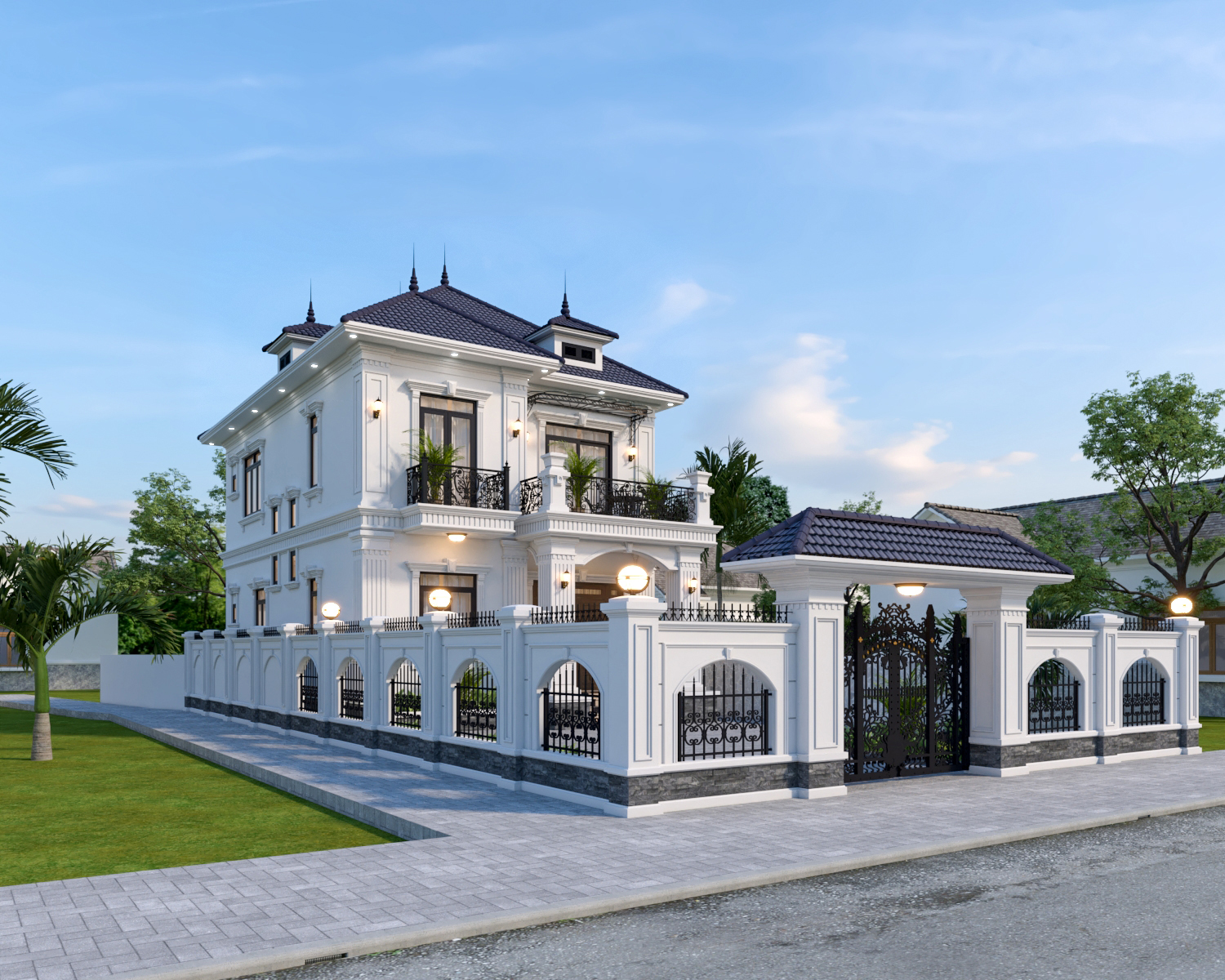 Biệt thự 2 tầng mái Nhật ngói xanh đen tân cổ điển – Anh Dương, Thanh Hóa – NAVI-BT17 gallery