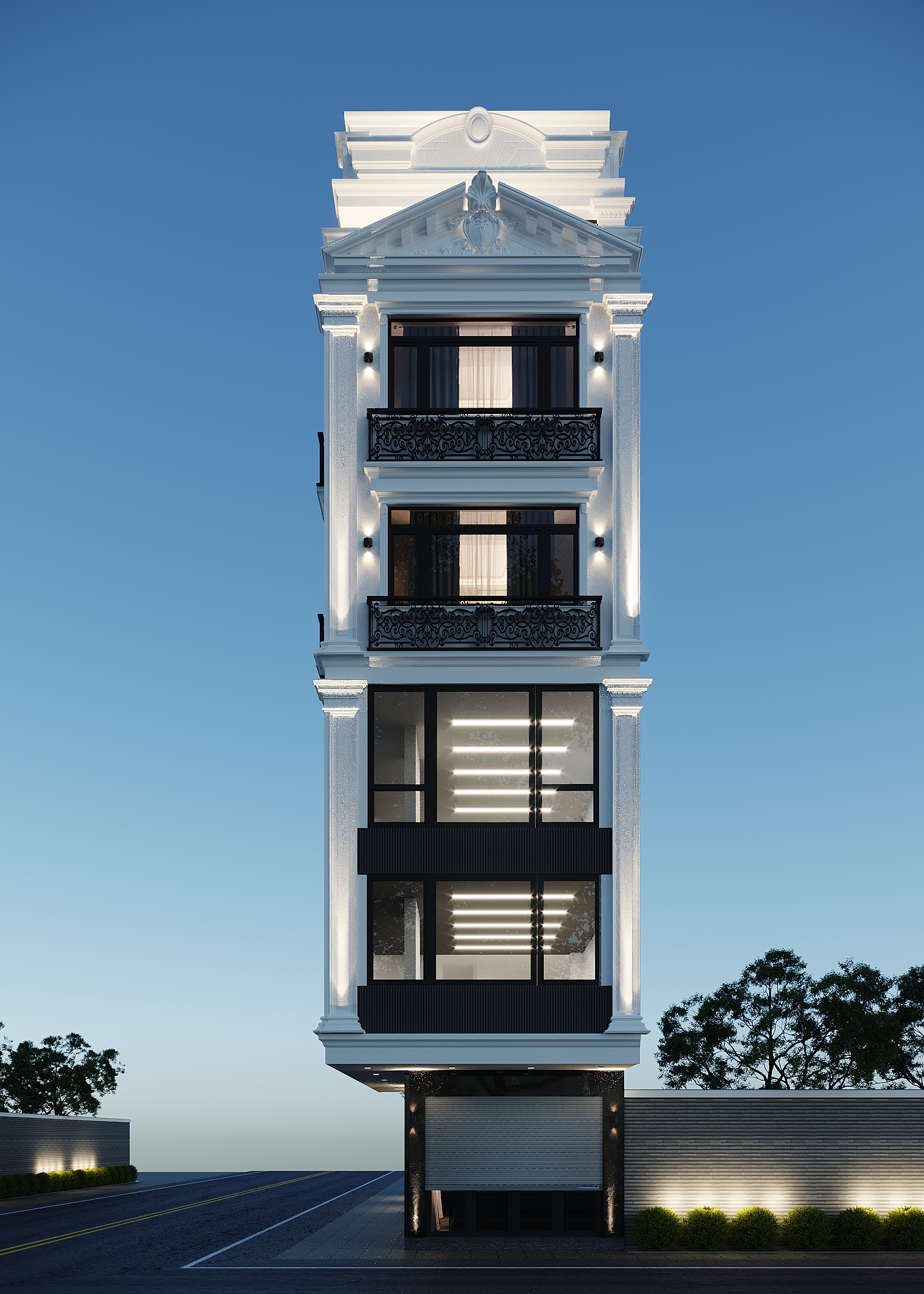Nhà phố kết hợp kinh doanh 6 tầng 1 tum mái bằng tân cổ điển – Anh Minh, Hải Phòng – NAVI-NP04 gallery