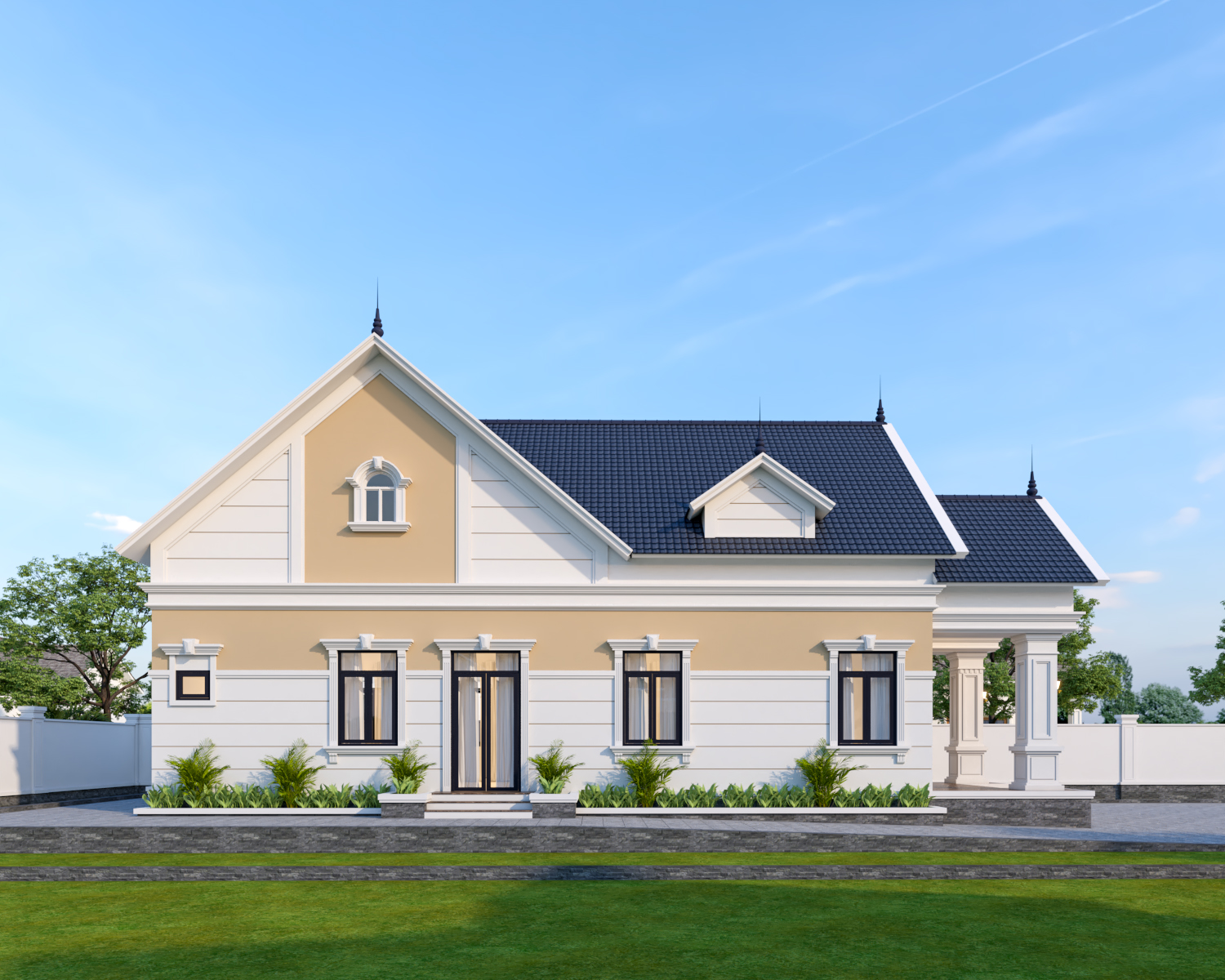 Nhà 1 tầng mái Thái ngói xanh đen tân cổ điển – Anh Phú, Thái Bình – NAVI-BT28 gallery