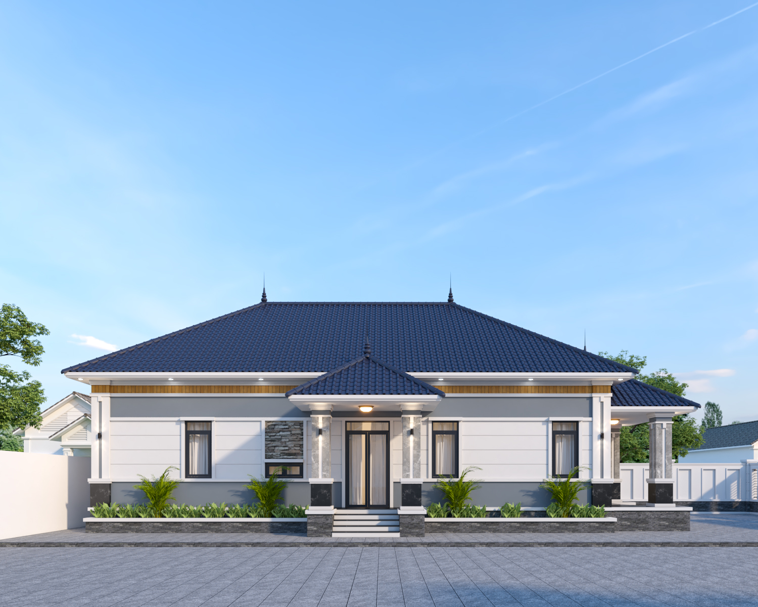 Nhà 1 tầng mái Thái ngói xanh đen hiện đại – Anh Tuấn, Ninh Bình – NAVI-BT31 gallery