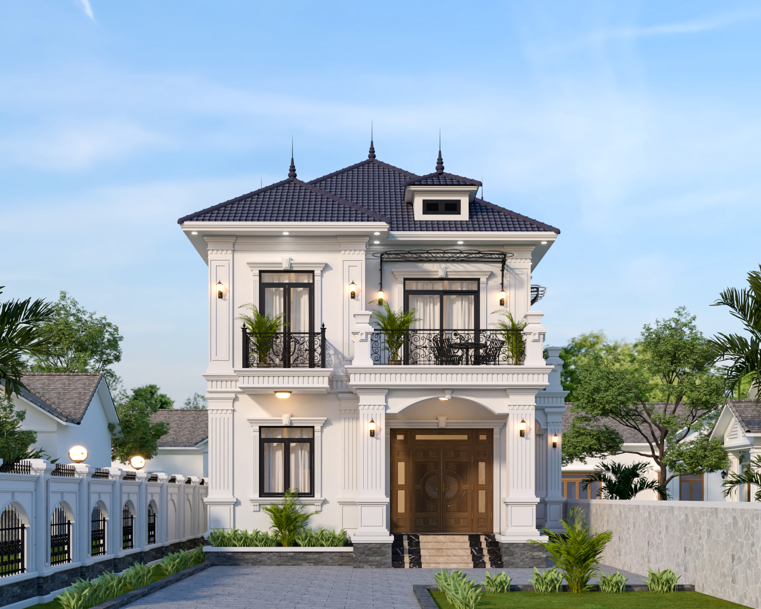 Biệt thự 2 tầng mái Nhật ngói xanh đen tân cổ điển – Anh Dương, Thanh Hóa – NAVI-BT17 gallery