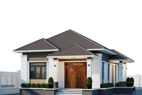 Nhà 1 tầng mái Nhật ngói nâu tân cổ điển – Anh Sơn, Thanh Hóa – NAVI-BT40