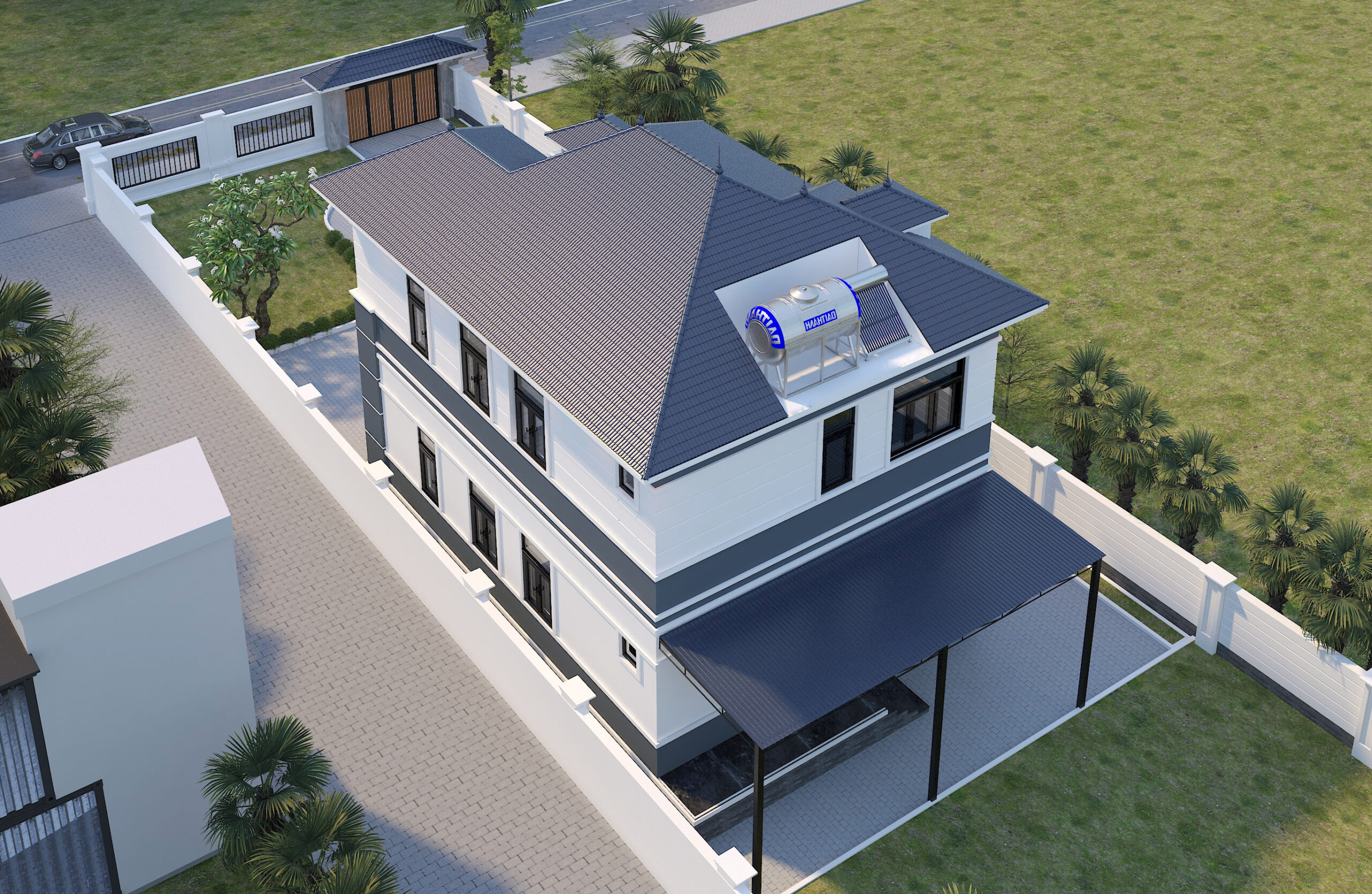 Biệt thự 2 tầng mái Nhật ngói xanh đen hiện đại – Anh Minh, Thái Bình – NAVI-BT16 gallery