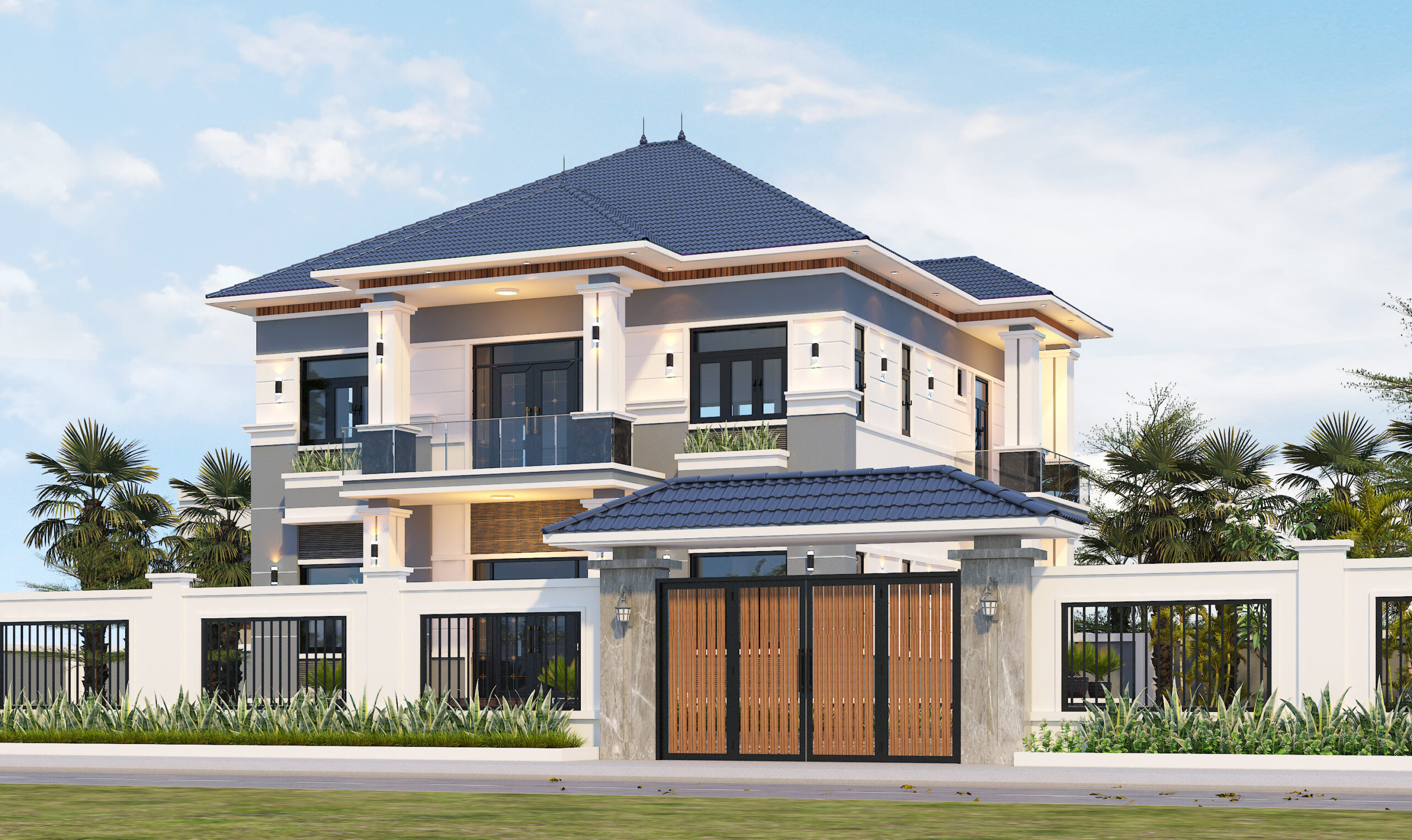 Biệt thự 2 tầng mái Nhật ngói xanh đen hiện đại – Anh Cường, Quảng Ninh – NAVI-BT18 gallery