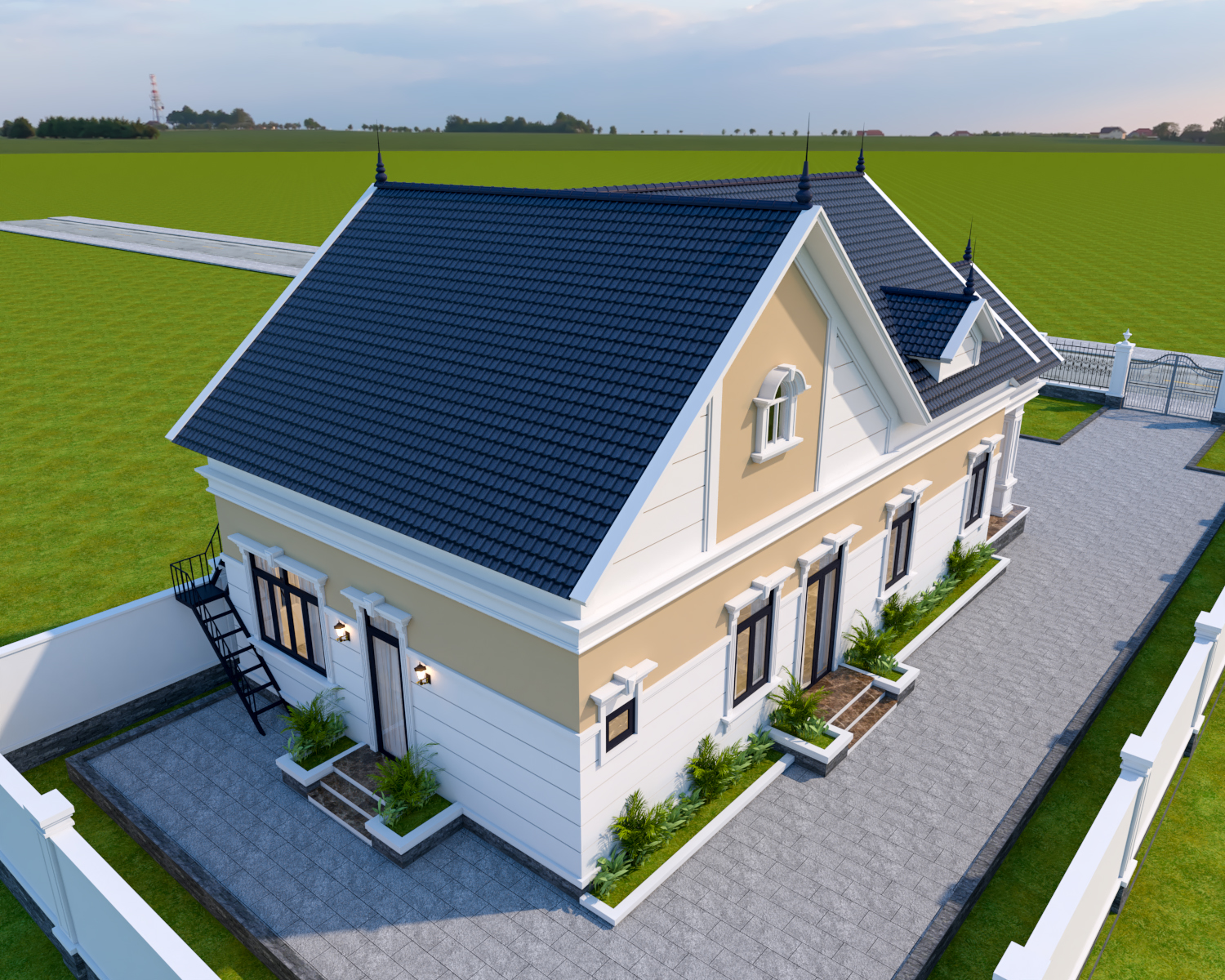 Nhà 1 tầng mái Thái ngói xanh đen tân cổ điển – Anh Phú, Thái Bình – NAVI-BT28 gallery