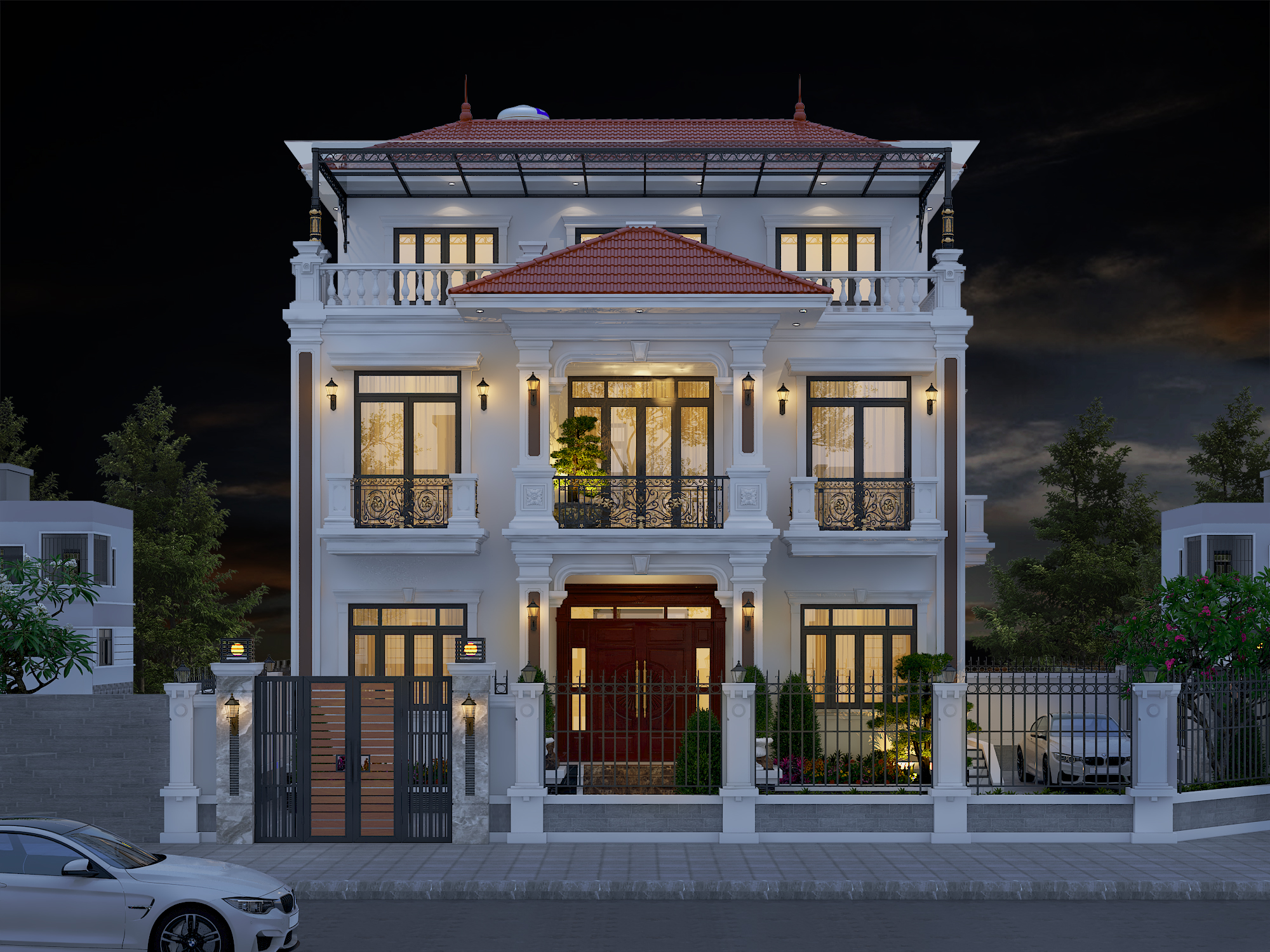 Nhà 3 tầng mái Thái ngói đỏ tân cổ điển – Anh Thành, Bắc Ninh – NAVI-BT30 gallery