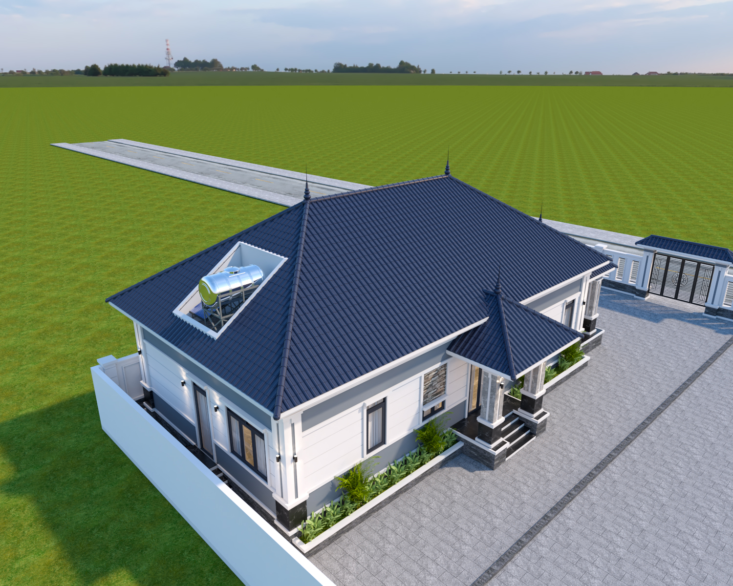 Nhà 1 tầng mái Thái ngói xanh đen hiện đại – Anh Tuấn, Ninh Bình – NAVI-BT31 gallery