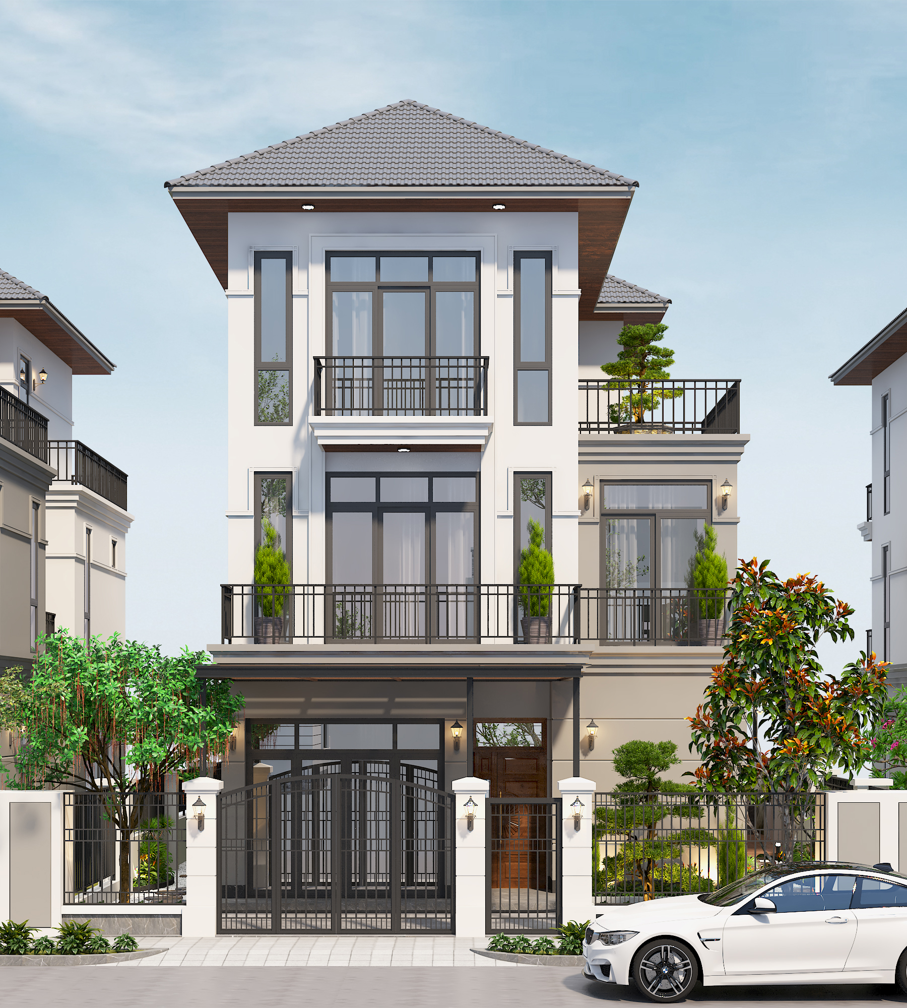 Biệt thự 3 tầng mái Nhật ngói xám tân cổ điển – Anh Long, Quảng Ninh – NAVI-BT37 gallery