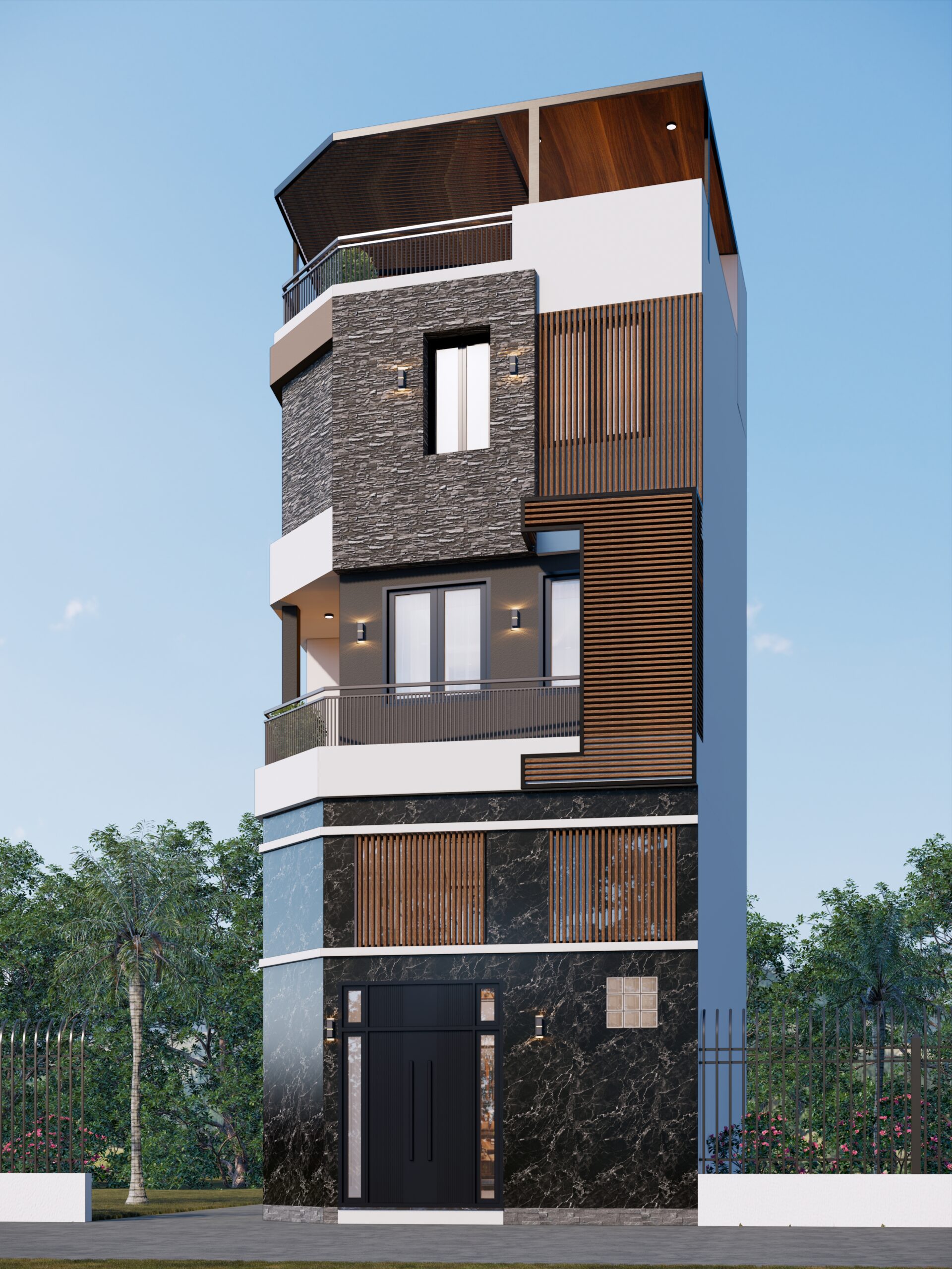Nhà phố 3 tầng 1 lửng 1 tum mái bằng hiện đại – Anh Nam, Hưng Yên – NAVI-NP07 gallery