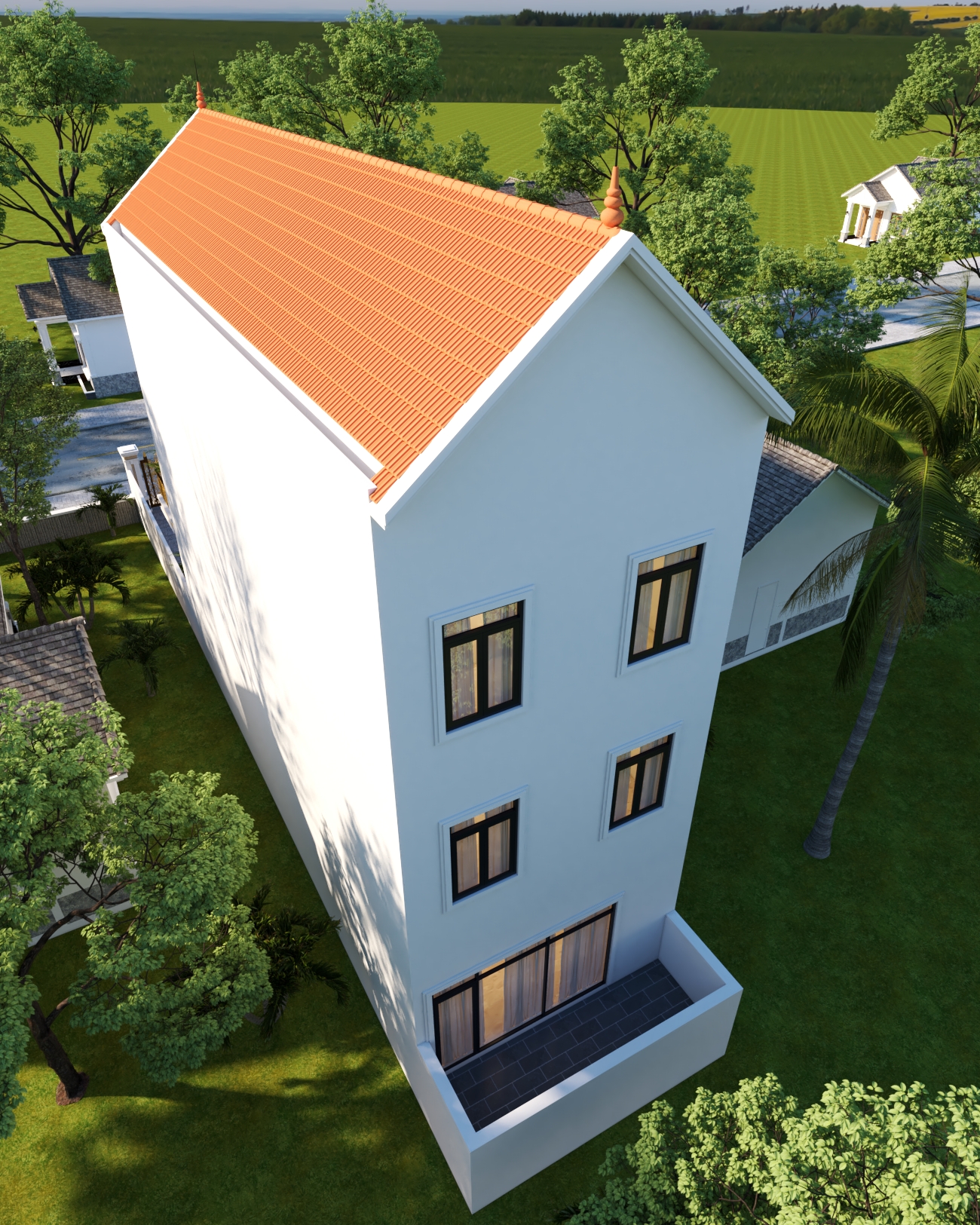 Nhà 3 tầng mái Thái ngói đỏ tân cổ điển – Anh Cường, Hải Dương – NAVI-BT35 gallery