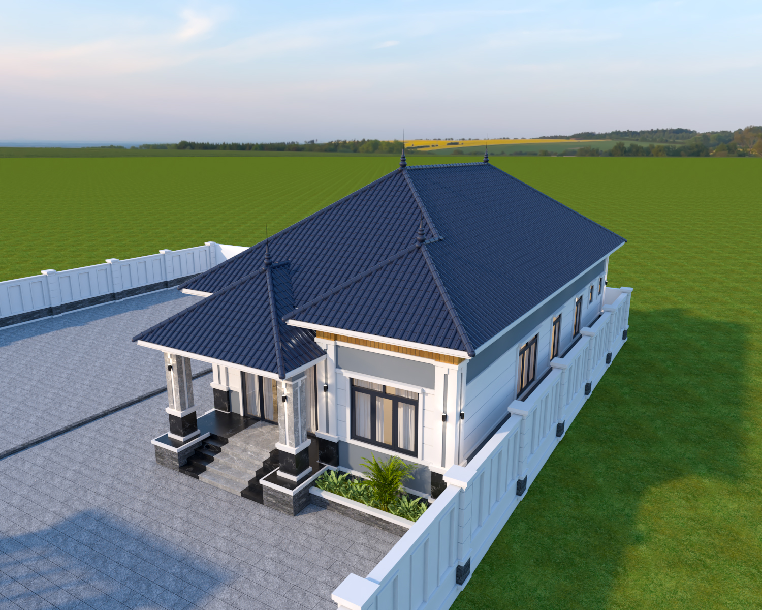 Nhà 1 tầng mái Thái ngói xanh đen hiện đại – Anh Tuấn, Ninh Bình – NAVI-BT31 gallery