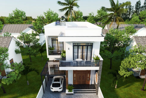 Nhà 2 tầng mái bằng hiện đại – Anh Minh, Thái Bình – NAVI-BT44