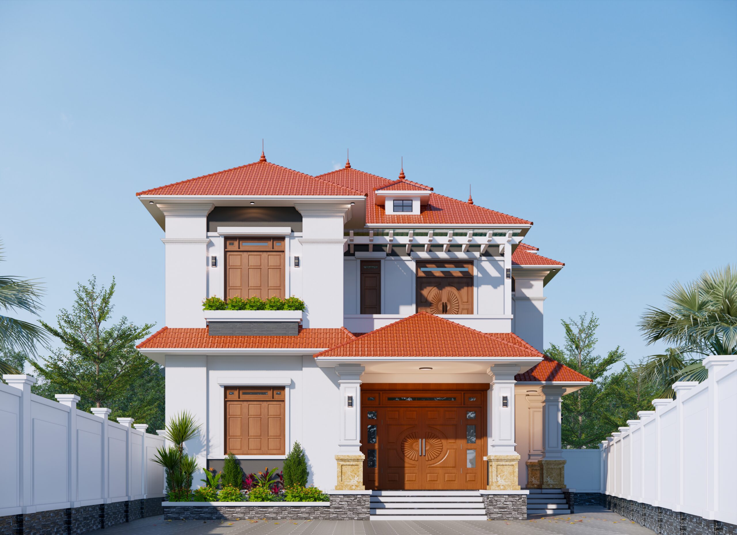 Nhà 2 tầng mái Thái ngói đỏ tân cổ điển – Anh Tuấn, Bắc Giang – NAVI-BT45 gallery