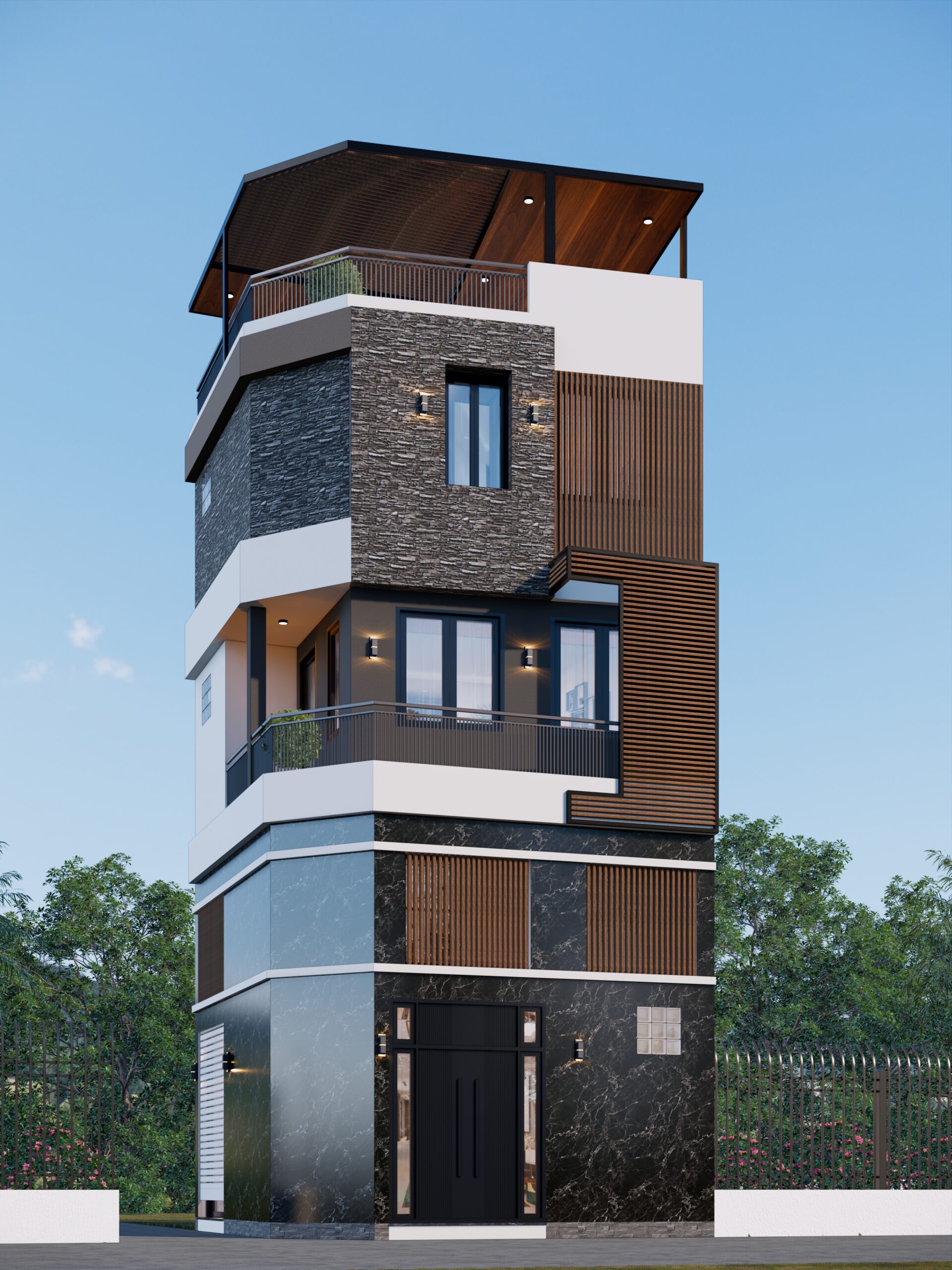 Nhà phố 3 tầng 1 lửng 1 tum mái bằng hiện đại – Anh Nam, Hưng Yên – NAVI-NP07 gallery