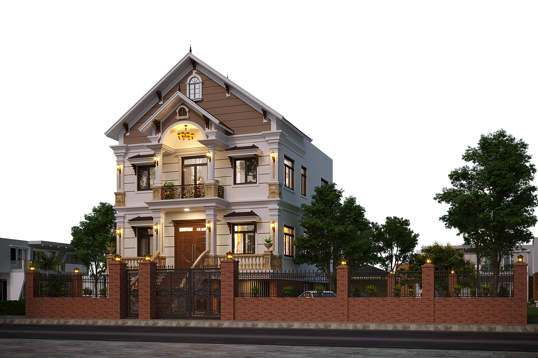 Nhà 2 tầng 1 tum có tầng hầm mái Thái ngói xanh đen tân cổ điển – Anh Tùng, Quảng Ninh – NAVI-BT59 gallery