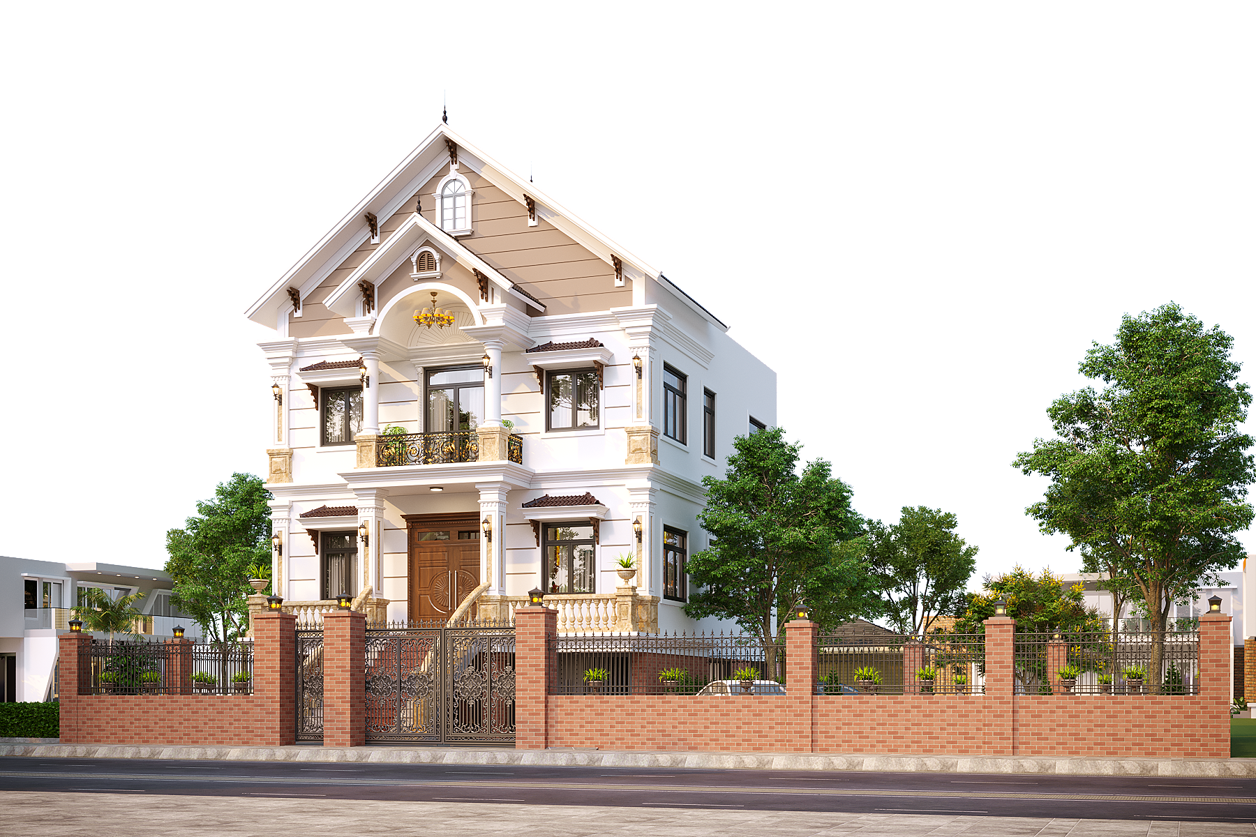 Nhà 2 tầng 1 tum có tầng hầm mái Thái ngói xanh đen tân cổ điển – Anh Tùng, Quảng Ninh – NAVI-BT59 gallery