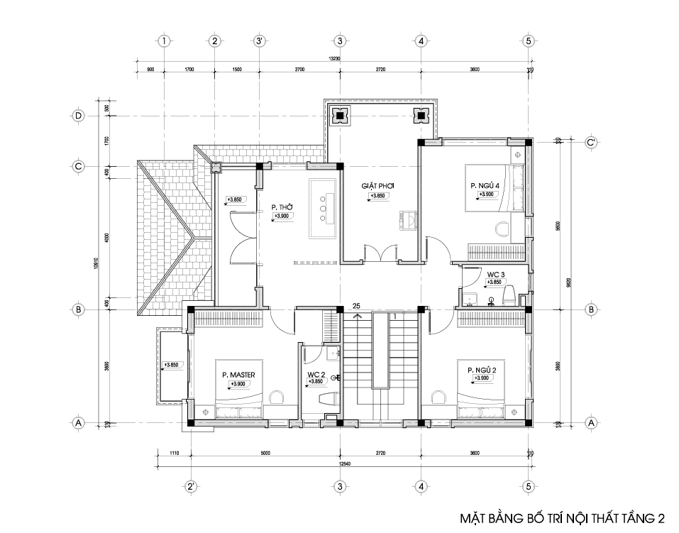 Biệt thự 2 tầng mái Nhật ngói xanh đen hiện đại – Anh Tuấn, Hưng Yên gallery