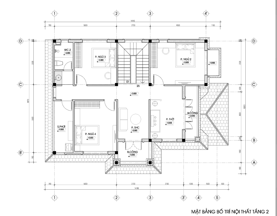 Biệt thự 2 tầng mái Nhật ngói xanh đen hiện đại – Anh Long, Thái Nguyên gallery