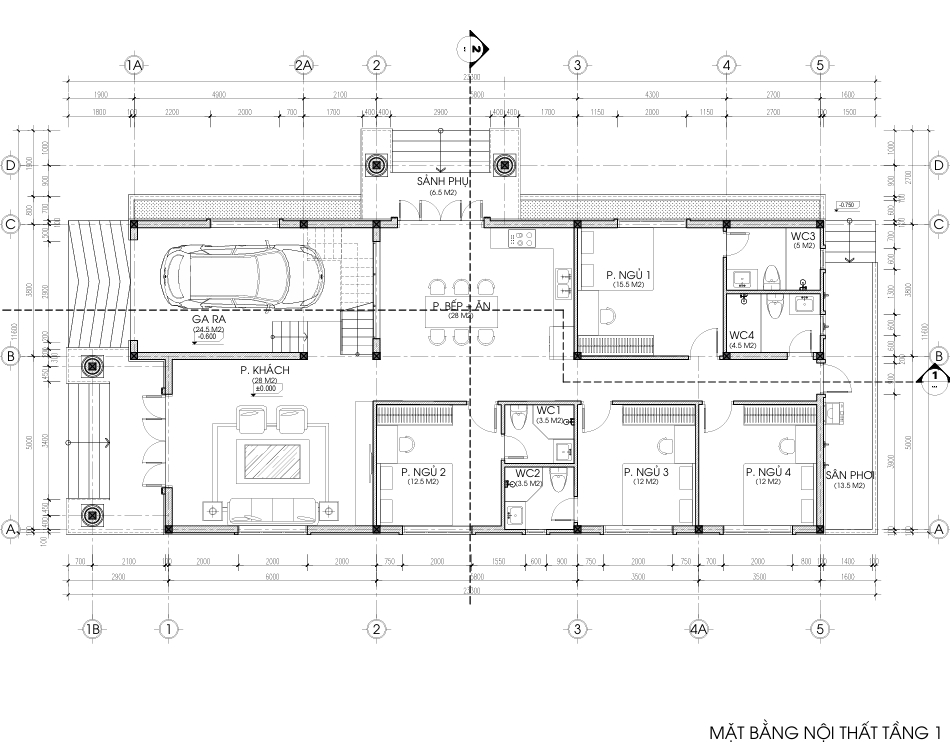 Biệt thự 1 tầng có gác lửng mái Thái ngói xanh đen tân cổ điển – Anh Nam, Tuyên Quang – NAVI-BT21 gallery