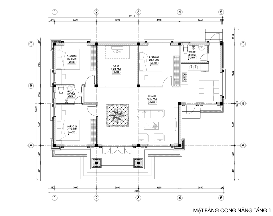 Biệt thự 1 tầng mái Thái ngói xanh đen tân cổ điển – Anh Hùng, Yên Bái – NAVI-BT22 gallery