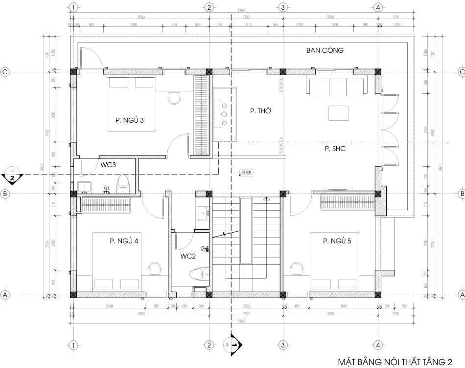 Nhà 2 tầng 1 tum mái bằng hiện đại – Anh Dũng, Thái Nguyên – NAVI-BT32 gallery