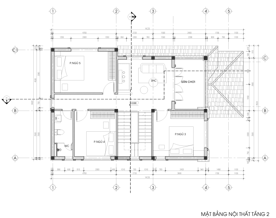 Nhà 2 tầng mái Nhật ngói xanh đen tân cổ điển – Anh Sơn, Hưng Yên – NAVI-BT47 gallery