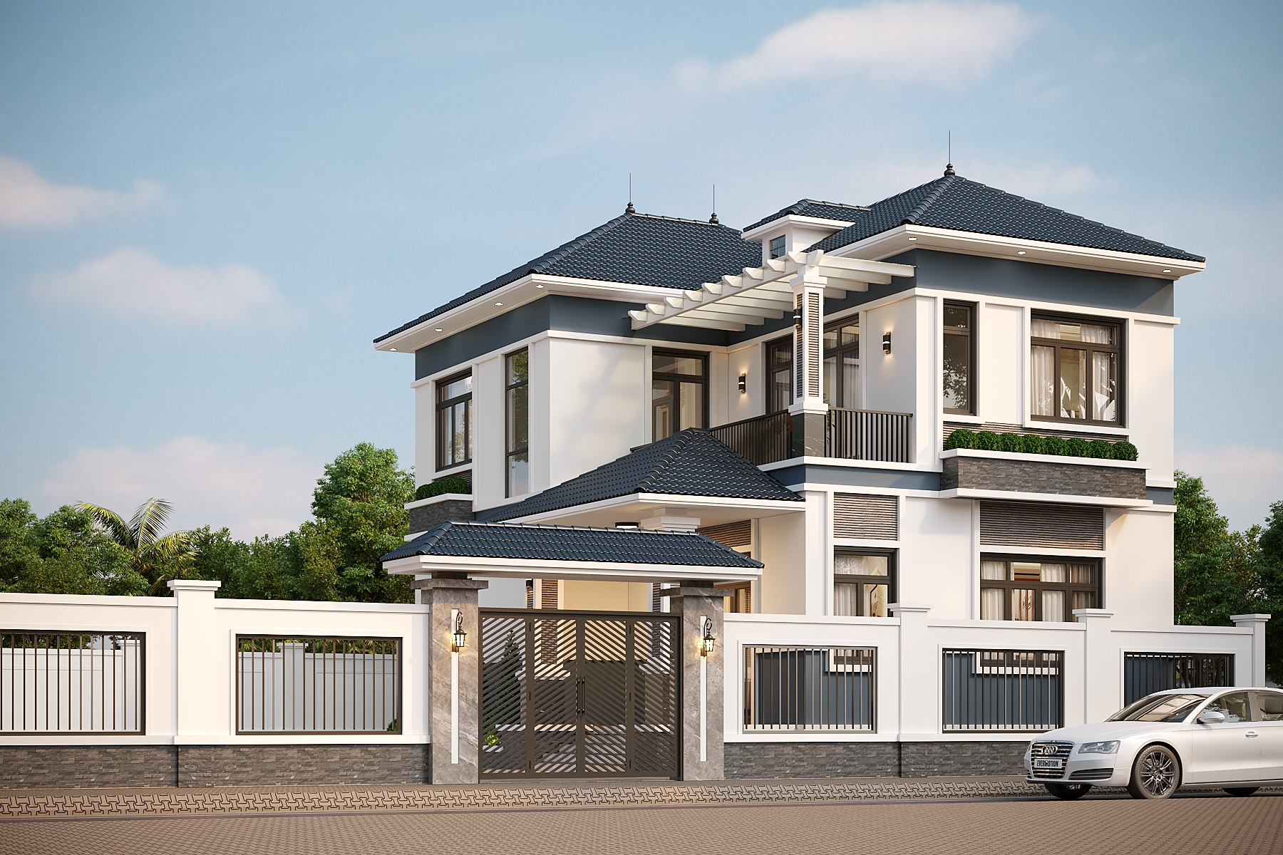 Nhà 2 tầng mái Nhật ngói xanh đen hiện đại – Anh Hùng, Phú Thọ – NAVI-BT33 gallery