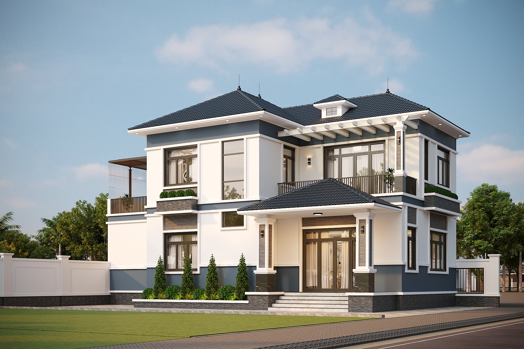 Nhà 2 tầng mái Nhật ngói xanh đen hiện đại – Anh Hùng, Phú Thọ – NAVI-BT33 gallery