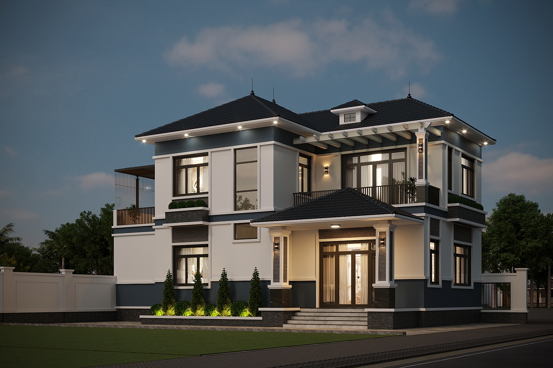 Nhà 2 tầng mái Nhật ngói xanh đen hiện đại – Anh Hùng, Phú Thọ – NAVI-BT33 gallery
