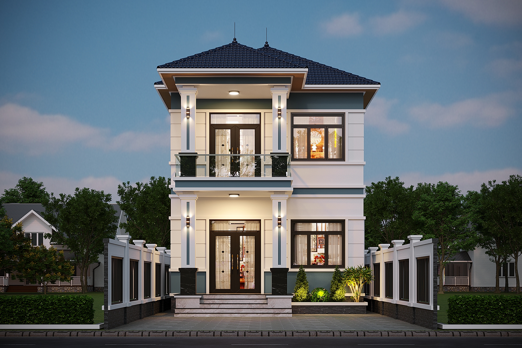 Biệt thự 2 tầng mái Nhật hiện đại – Anh Đạt, Hưng Yên gallery