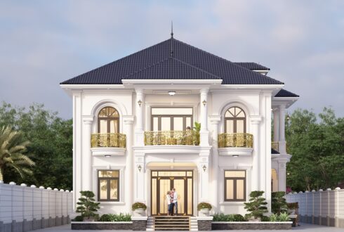 Nhà 2 tầng mái Nhật ngói xanh đen tân cổ điển – Anh Thành, Vĩnh Phúc – NAVI-BT50