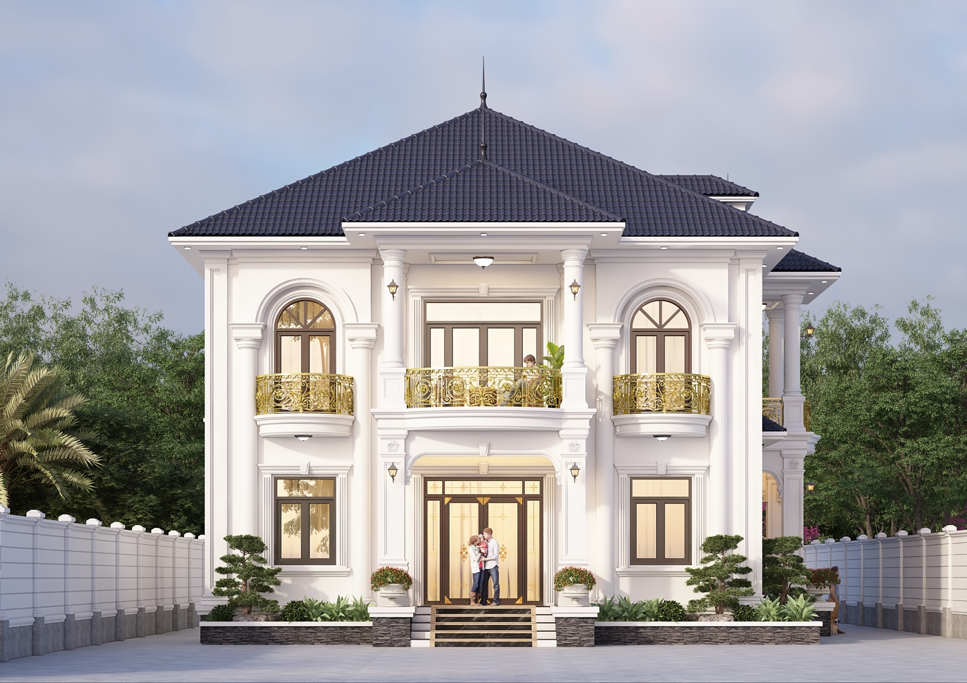 Nhà 2 tầng mái Nhật ngói xanh đen tân cổ điển – Anh Thành, Vĩnh Phúc – NAVI-BT50 gallery