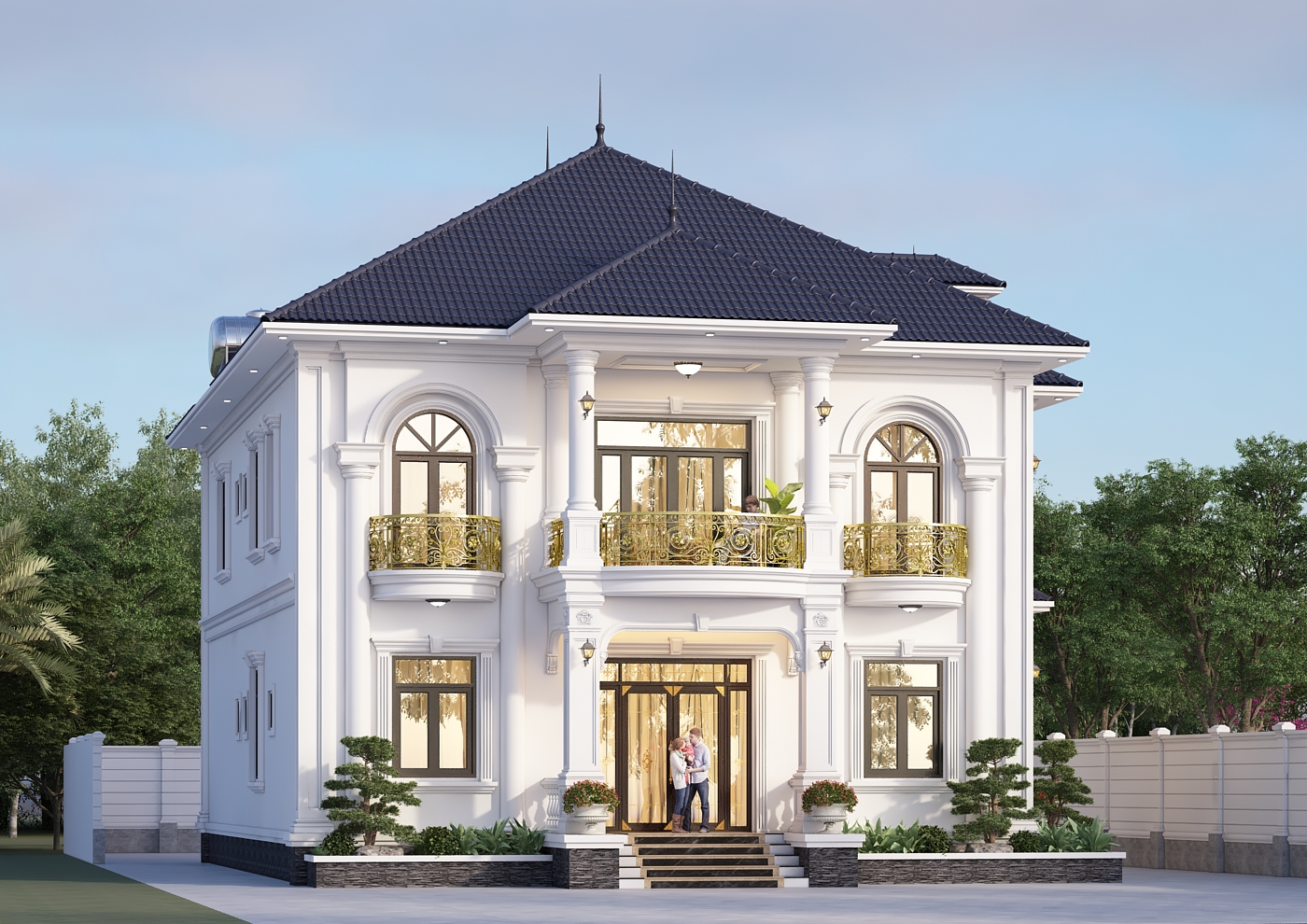 Nhà 2 tầng mái Nhật ngói xanh đen tân cổ điển – Anh Thành, Vĩnh Phúc – NAVI-BT50 gallery