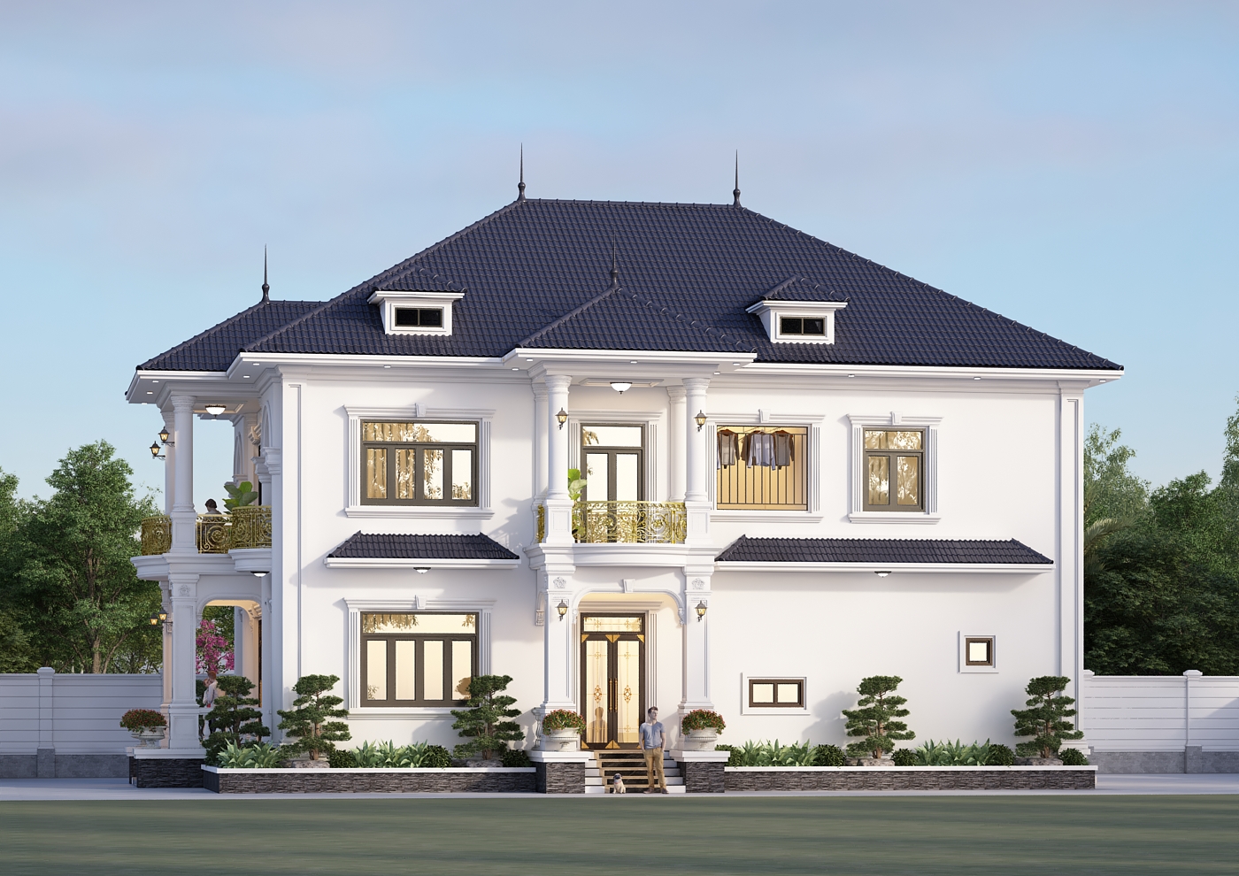 Nhà 2 tầng mái Nhật ngói xanh đen tân cổ điển – Anh Thành, Vĩnh Phúc – NAVI-BT50 gallery