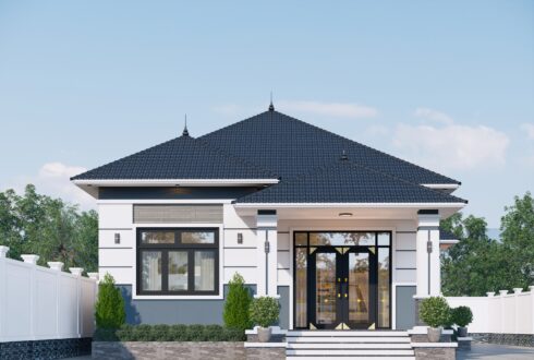 Nhà 1 tầng mái Nhật ngói xanh đen hiện đại – Anh Cường, Thái Nguyên – NAVI-BT52