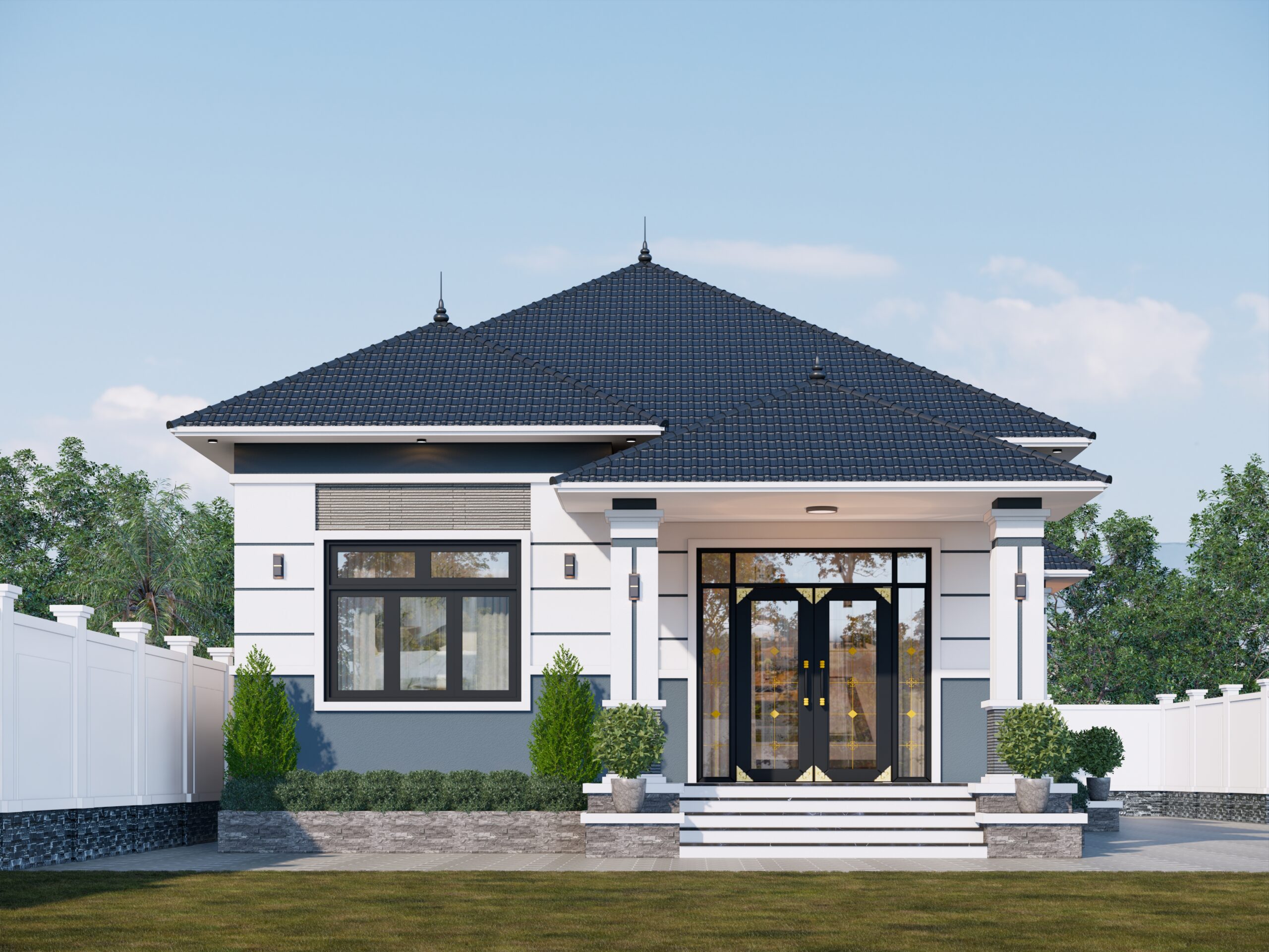 Nhà 1 tầng mái Nhật ngói xanh đen hiện đại – Anh Cường, Thái Nguyên – NAVI-BT52 gallery