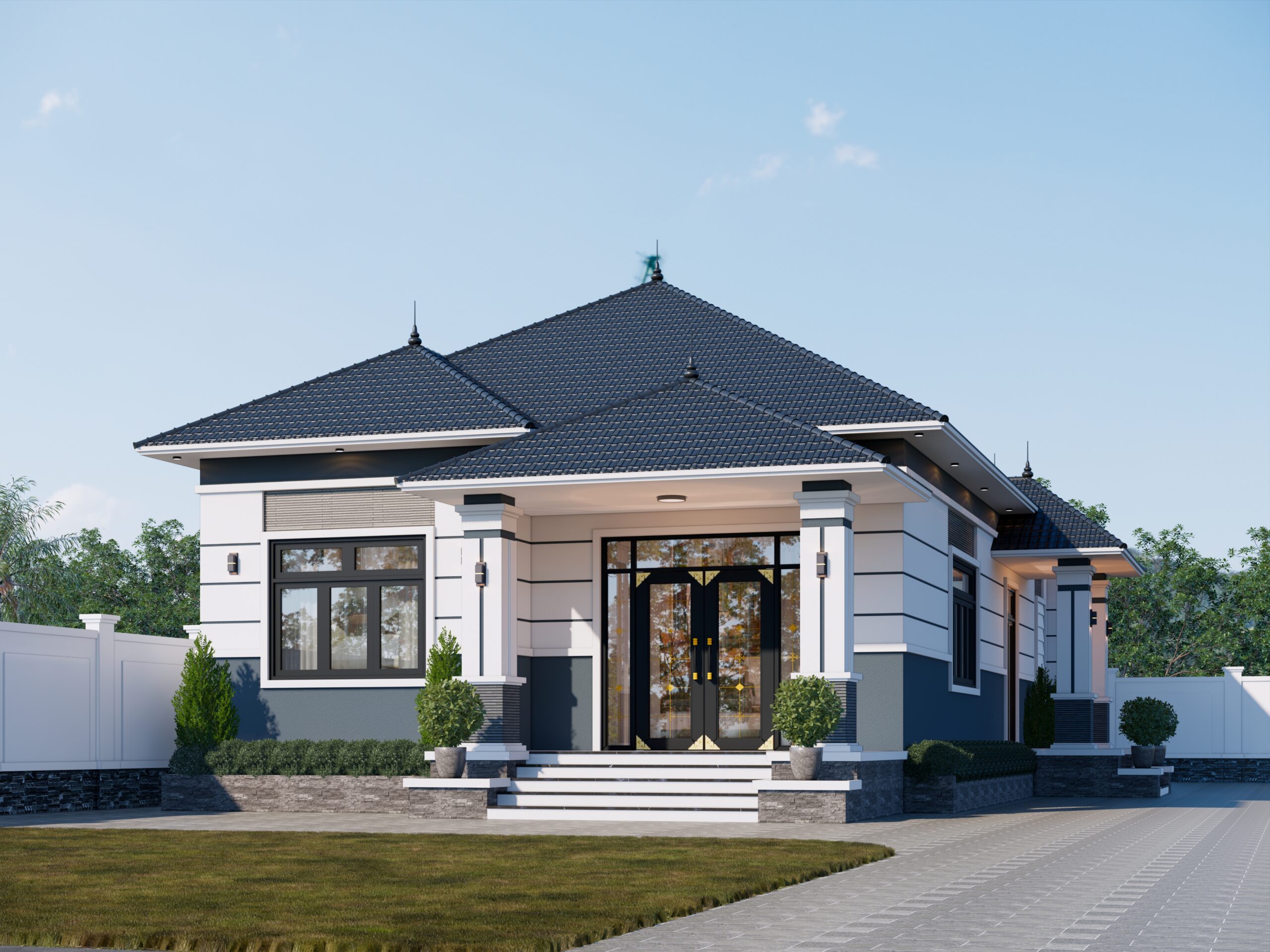 Nhà 1 tầng mái Nhật ngói xanh đen hiện đại – Anh Cường, Thái Nguyên – NAVI-BT52 gallery