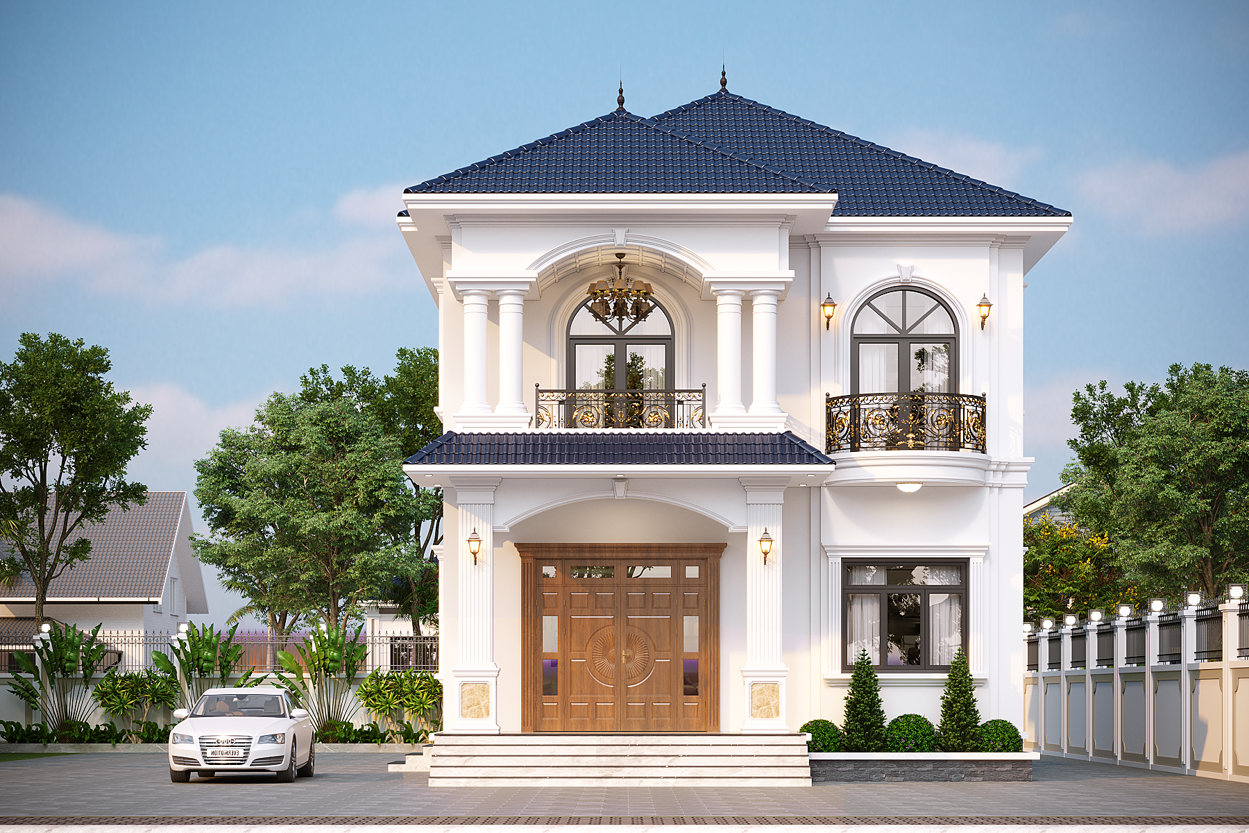 Nhà 2 tầng mái Nhật ngói xanh đen tân cổ điển – Anh Hùng, Thái Bình – NAVI-BT55 gallery