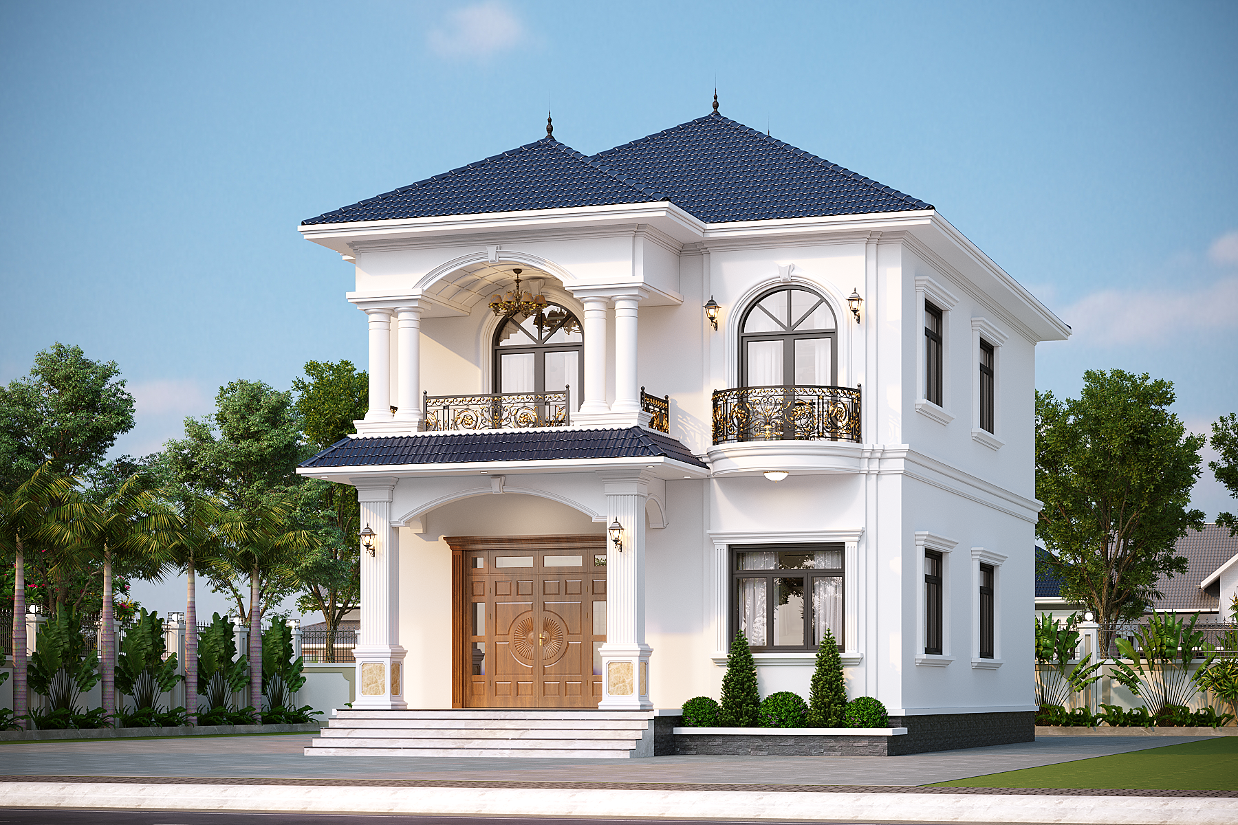 Nhà 2 tầng mái Nhật ngói xanh đen tân cổ điển – Anh Hùng, Thái Bình – NAVI-BT55 gallery