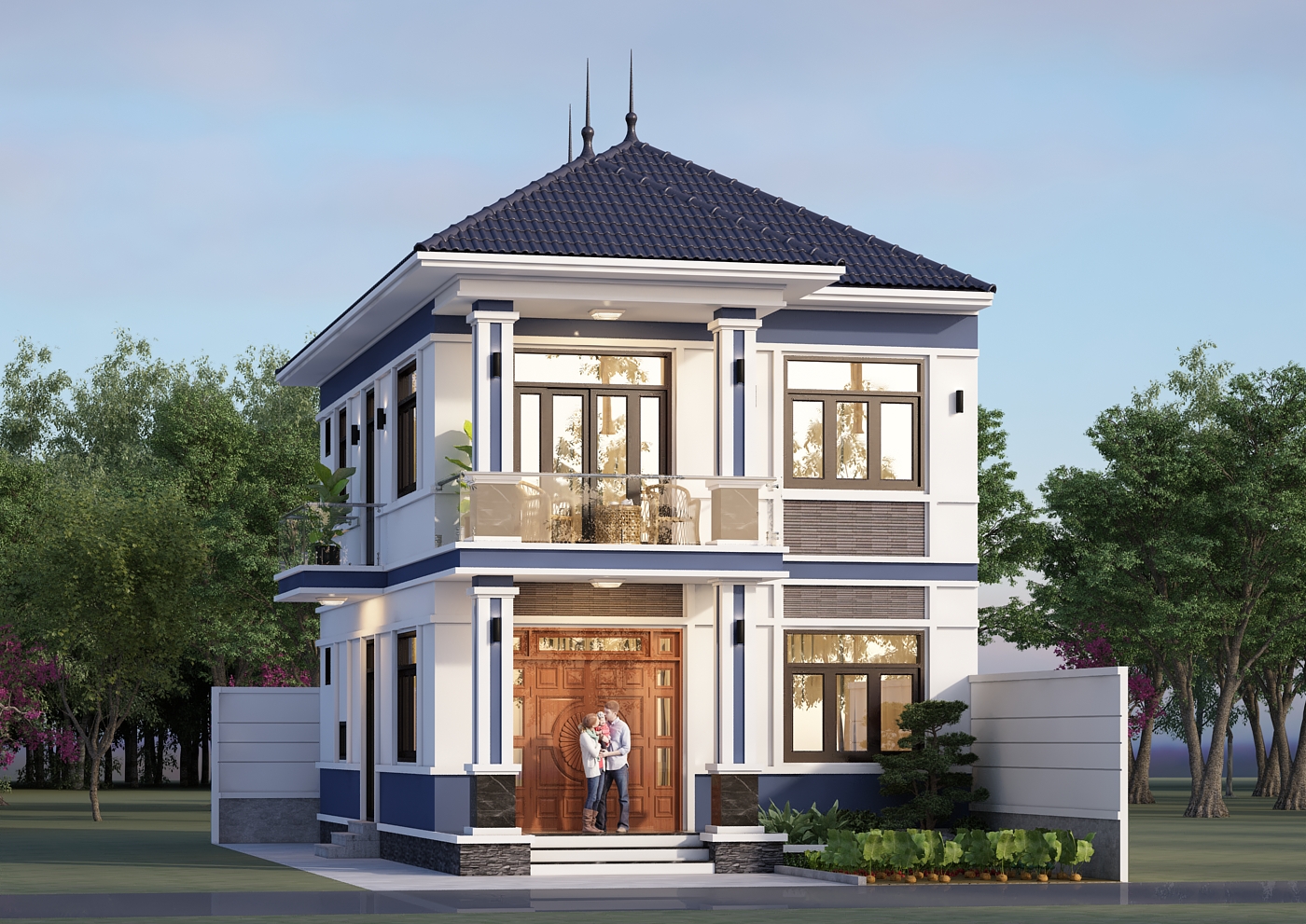 Nhà 2 tầng mái Nhật ngói xanh đen hiện đại – Anh Phong, Hà Nam – NAVI-BT56 gallery