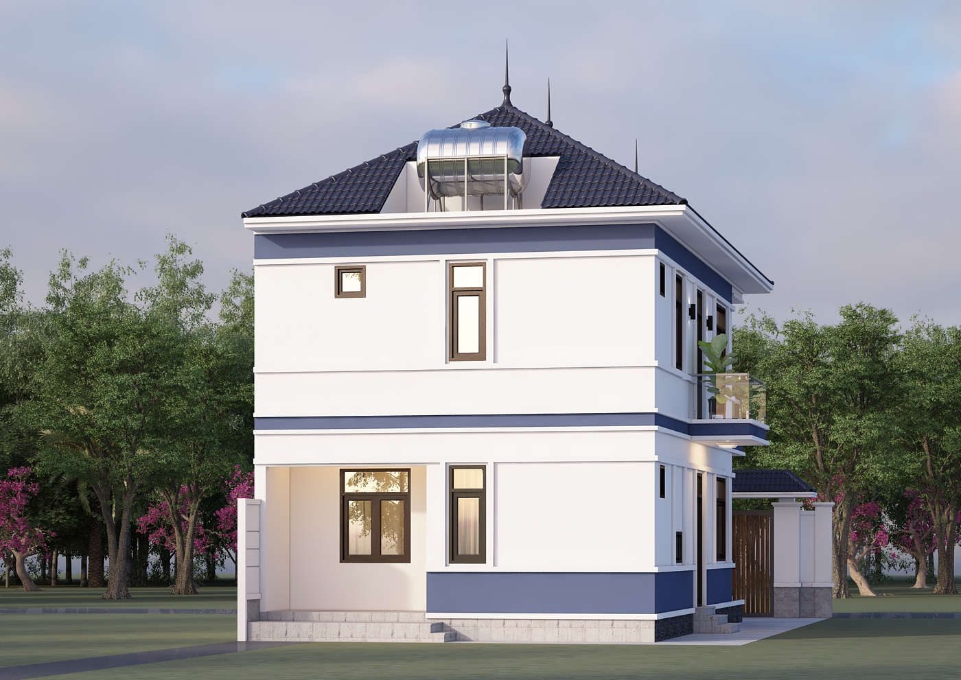 Nhà 2 tầng mái Nhật ngói xanh đen hiện đại – Anh Phong, Hà Nam – NAVI-BT56 gallery