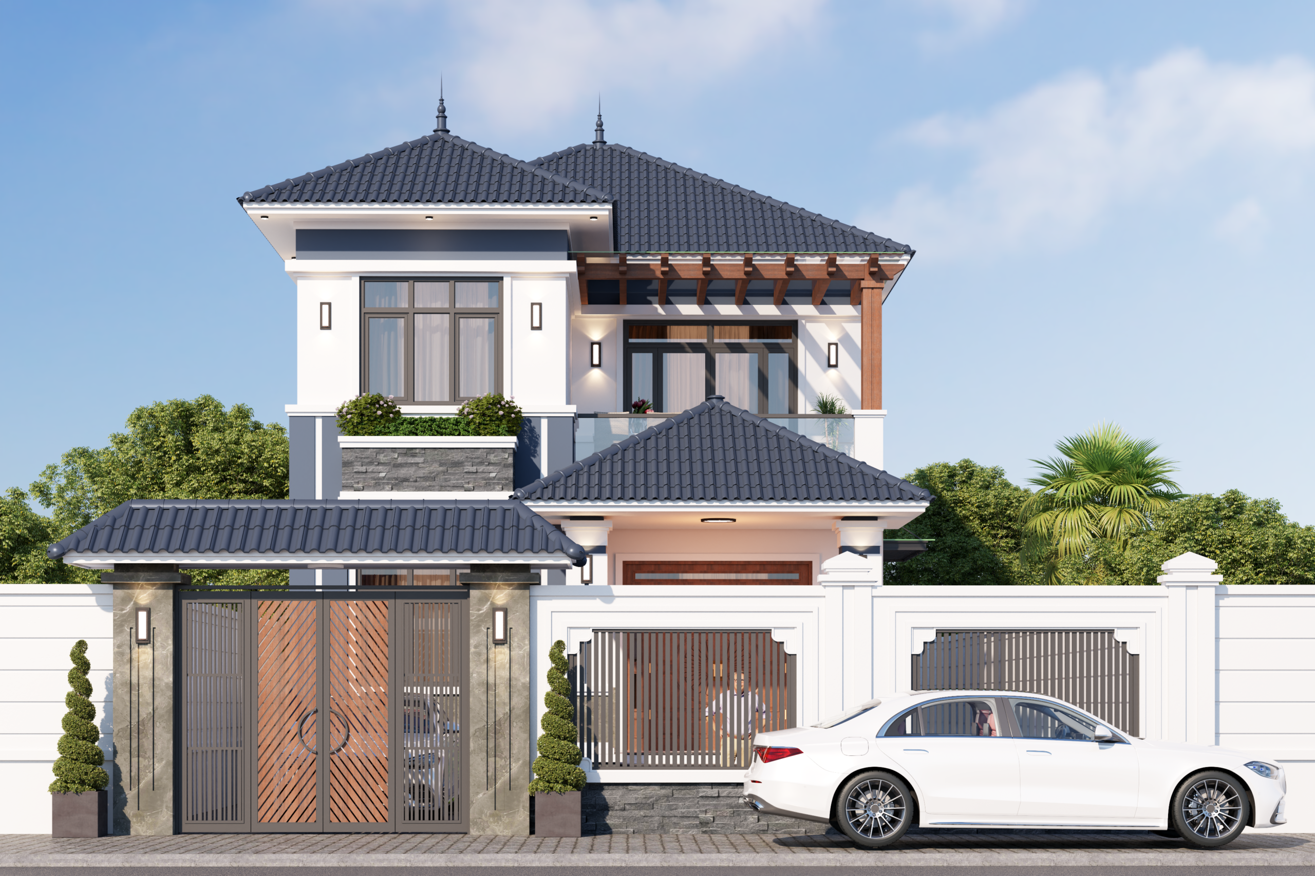 Nhà 2 tầng mái Nhật ngói xanh đen hiện đại – Anh Đạt, Bắc Ninh – NAVI-BT57 gallery