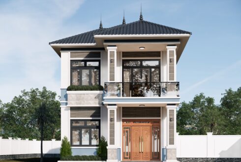 Nhà 2 tầng mái Nhật ngói xanh đen hiện đại – Anh Sơn, Hà Nội – NAVI-BT58
