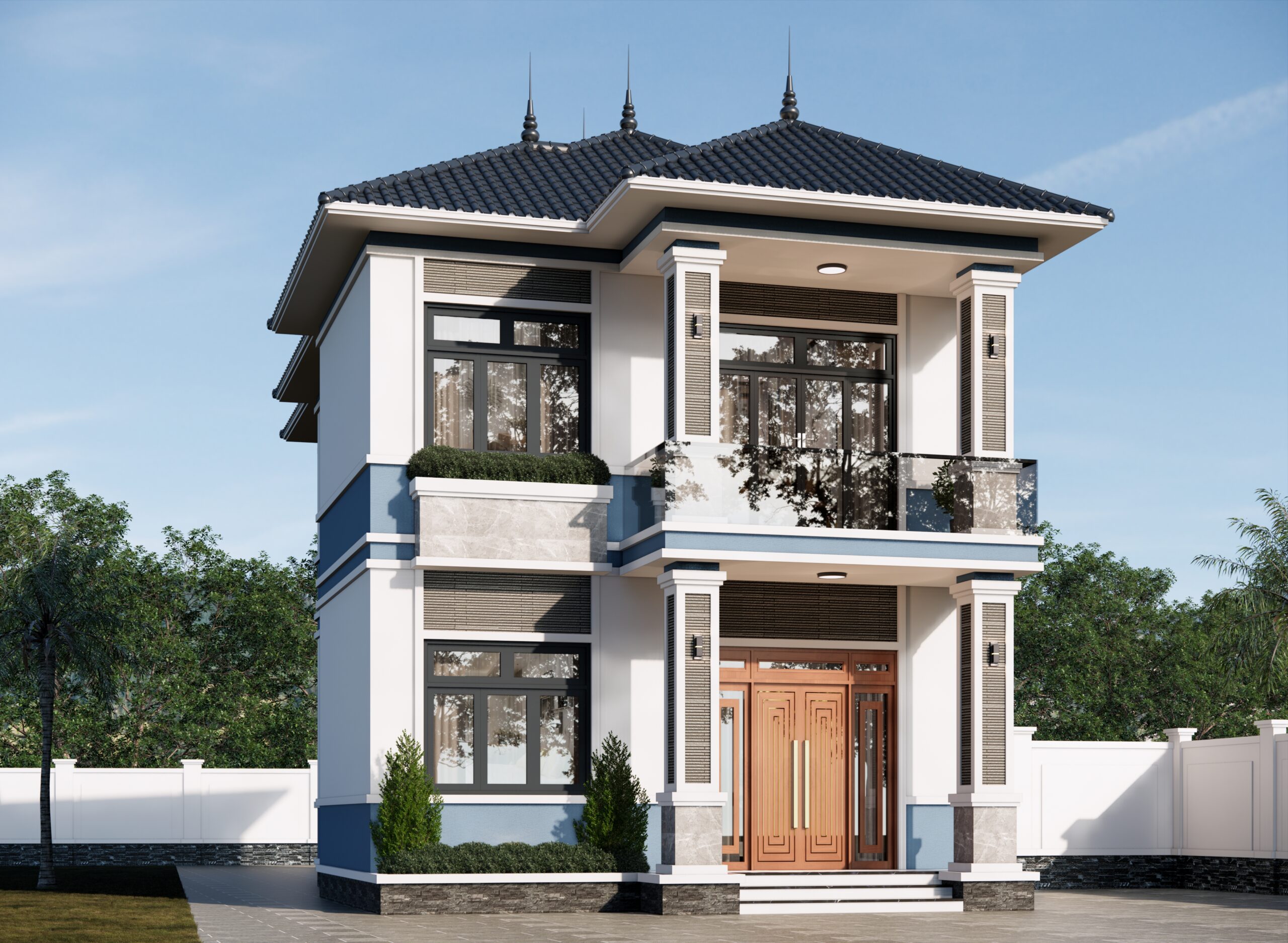 Nhà 2 tầng mái Nhật ngói xanh đen hiện đại – Anh Sơn, Hà Nội – NAVI-BT58 gallery