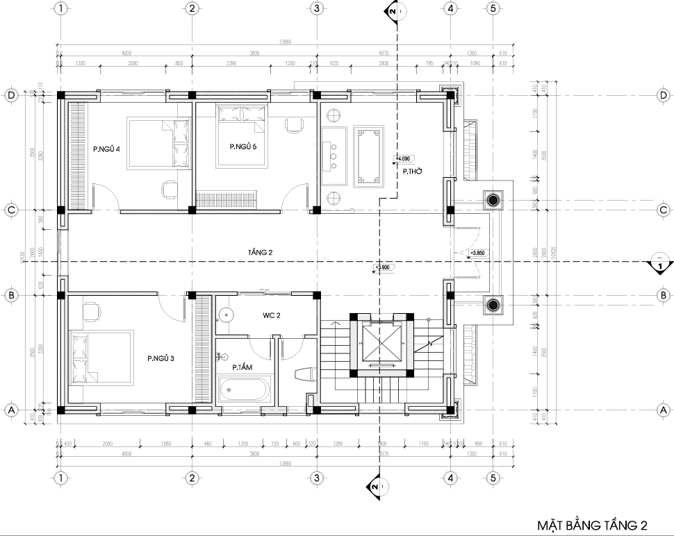Nhà 2 tầng 1 tum có tầng hầm mái Thái ngói xanh đen tân cổ điển – Anh Tùng, Quảng Ninh – NAVI-BT59 gallery