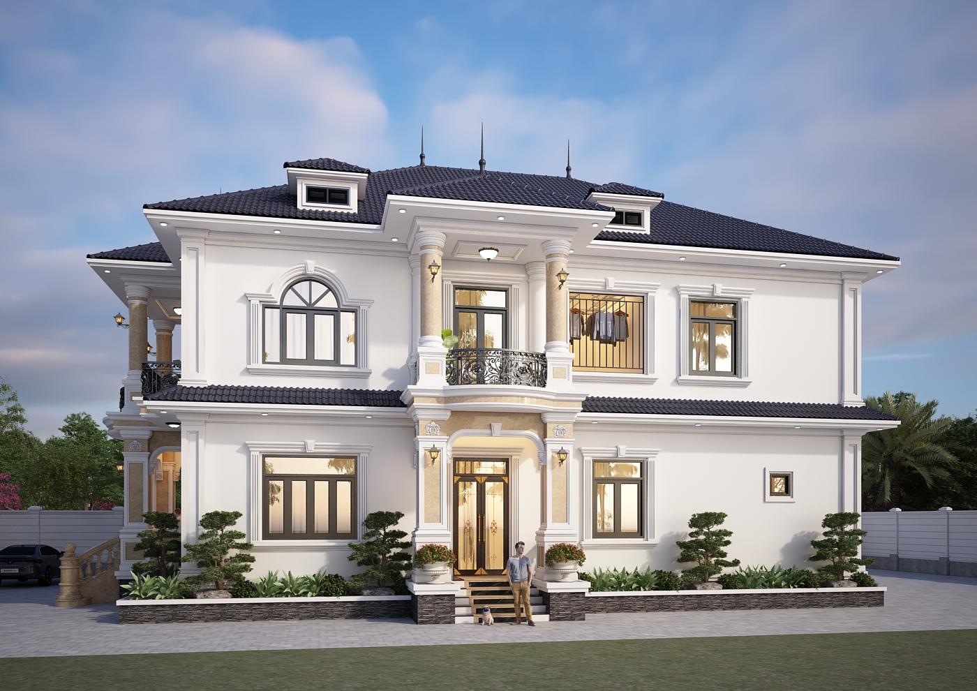 Nhà 2 tầng mái Nhật ngói xanh đen tân cổ điển – Anh Khánh, Hòa Bình – NAVI-BT60 gallery