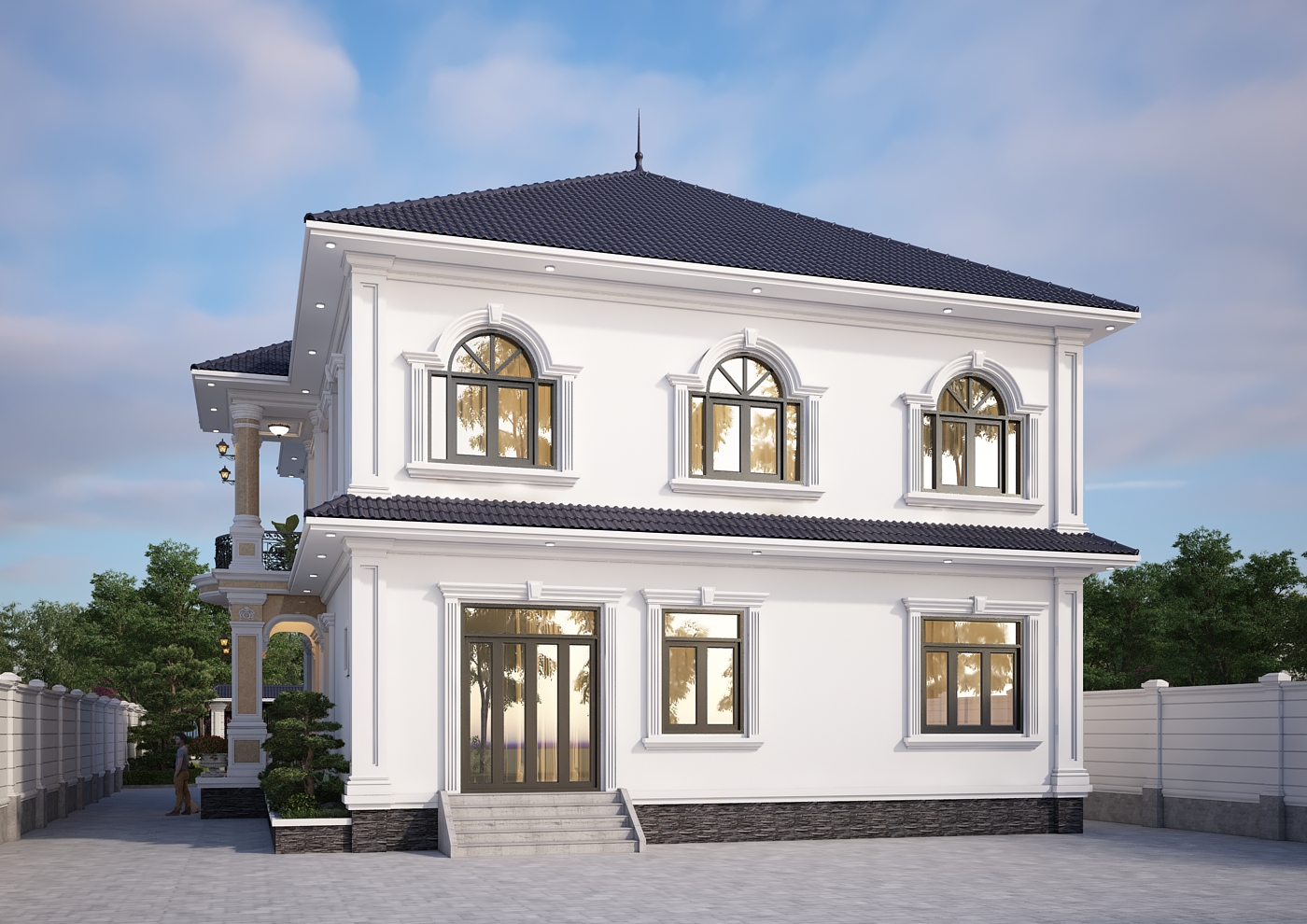 Nhà 2 tầng mái Nhật ngói xanh đen tân cổ điển – Anh Khánh, Hòa Bình – NAVI-BT60 gallery