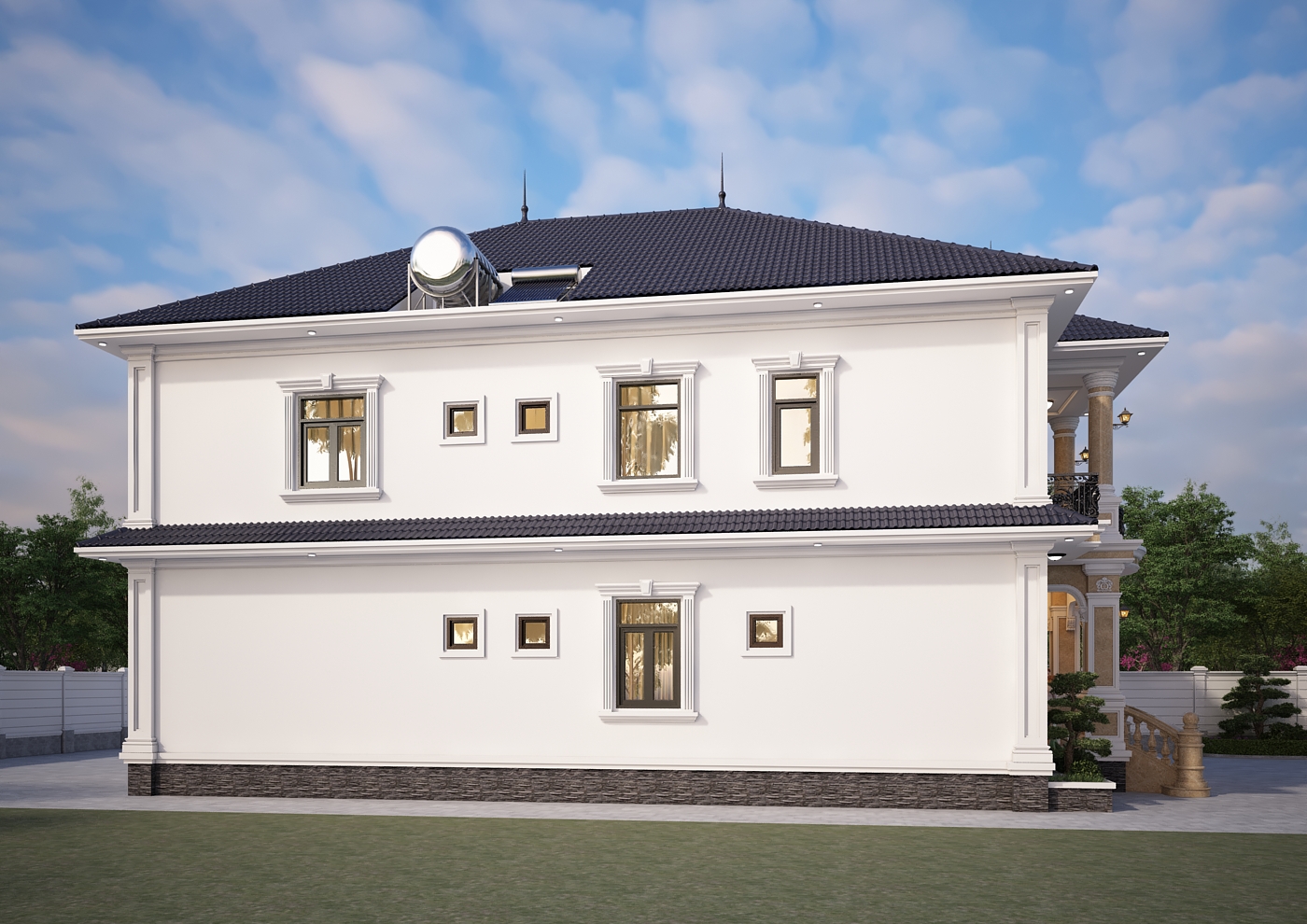 Nhà 2 tầng mái Nhật ngói xanh đen tân cổ điển – Anh Khánh, Hòa Bình – NAVI-BT60 gallery