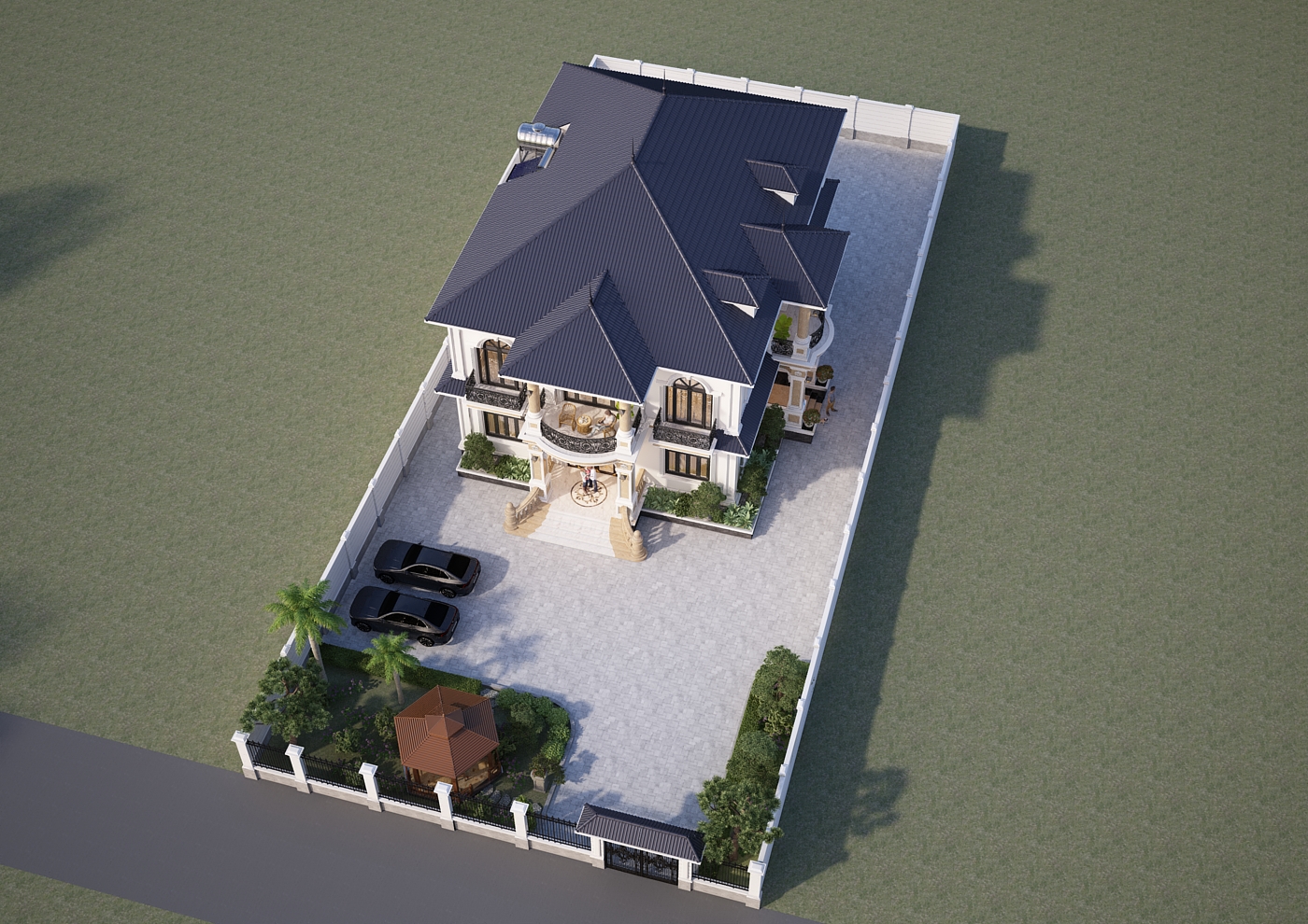 Nhà 2 tầng mái Nhật ngói xanh đen tân cổ điển – Anh Khánh, Hòa Bình – NAVI-BT60 gallery